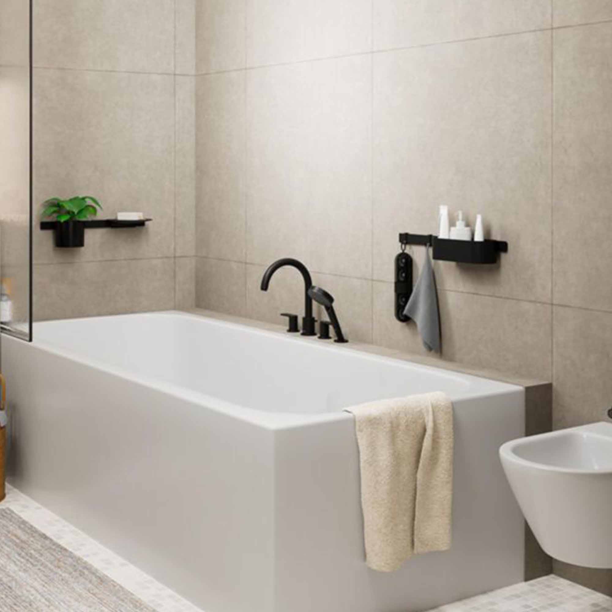 hansgrohe vernis blend 4 hole bath shower mixer matt black