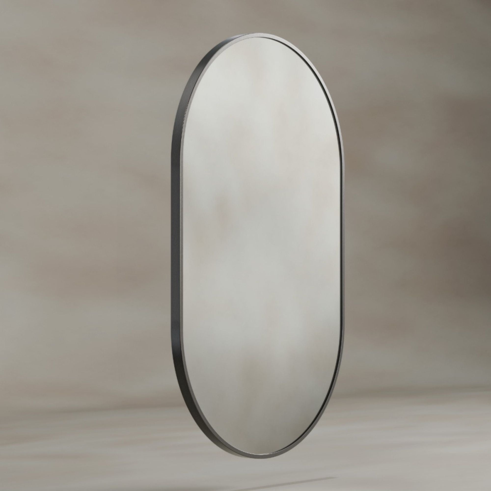 Harbour Capsule 50 Oval Bathroom Mirror Gunmetal