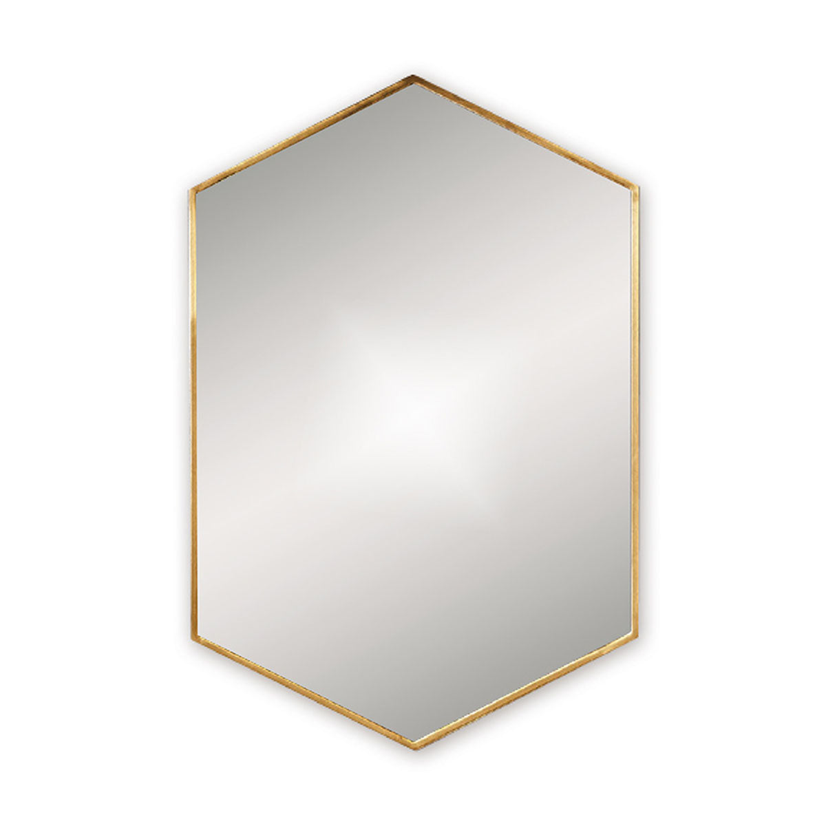 harbour hexagonal mirror brushed brass 50x75cm