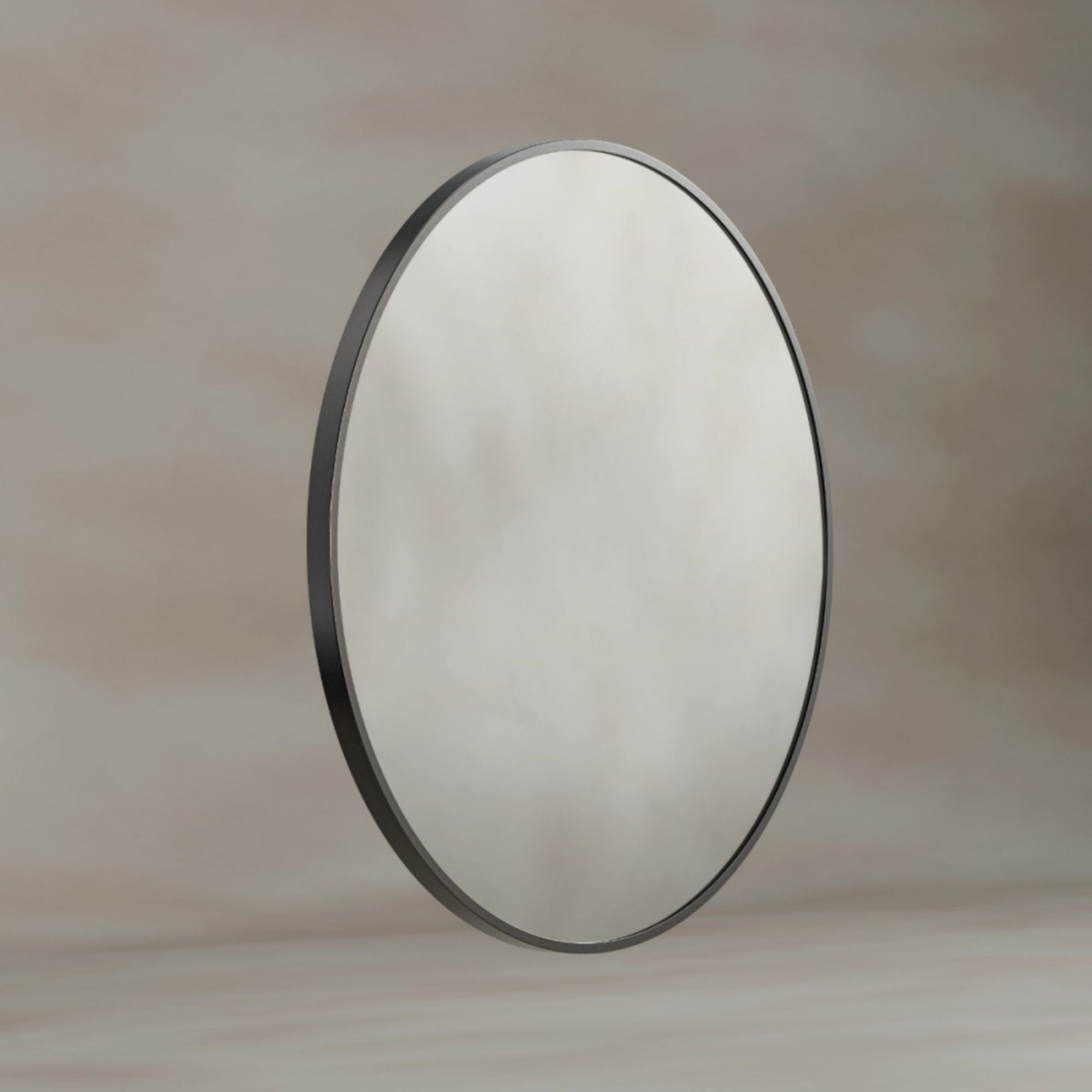 Harbour Round Bathroom Mirror Gunmetal