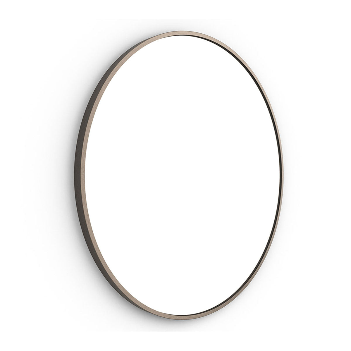 harbour round mirror brushed bronze frame 60x60cm