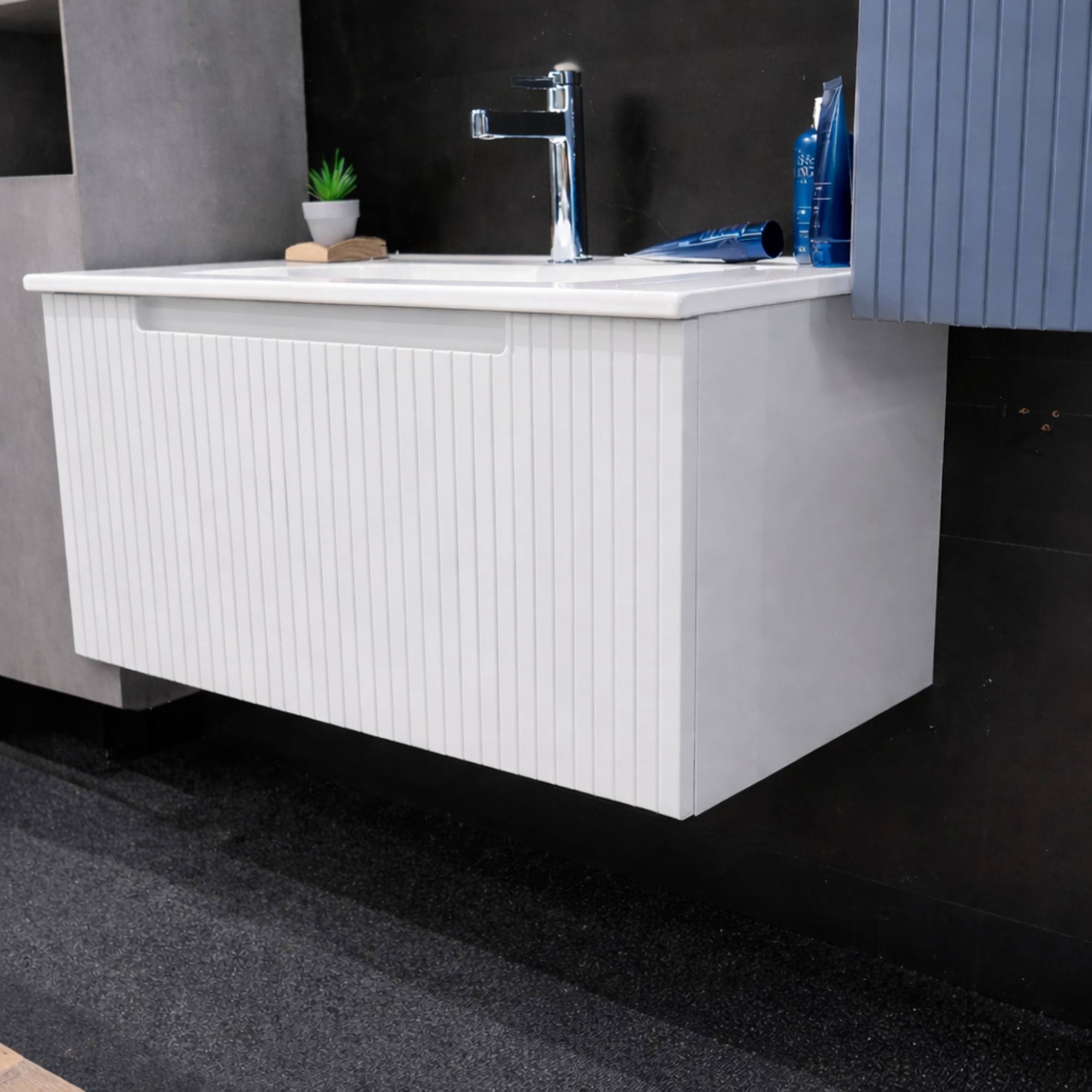 Harmony Wall Mounted Vanity Unit With Basin in White Colour Deluxe Bathrooms, Ireland