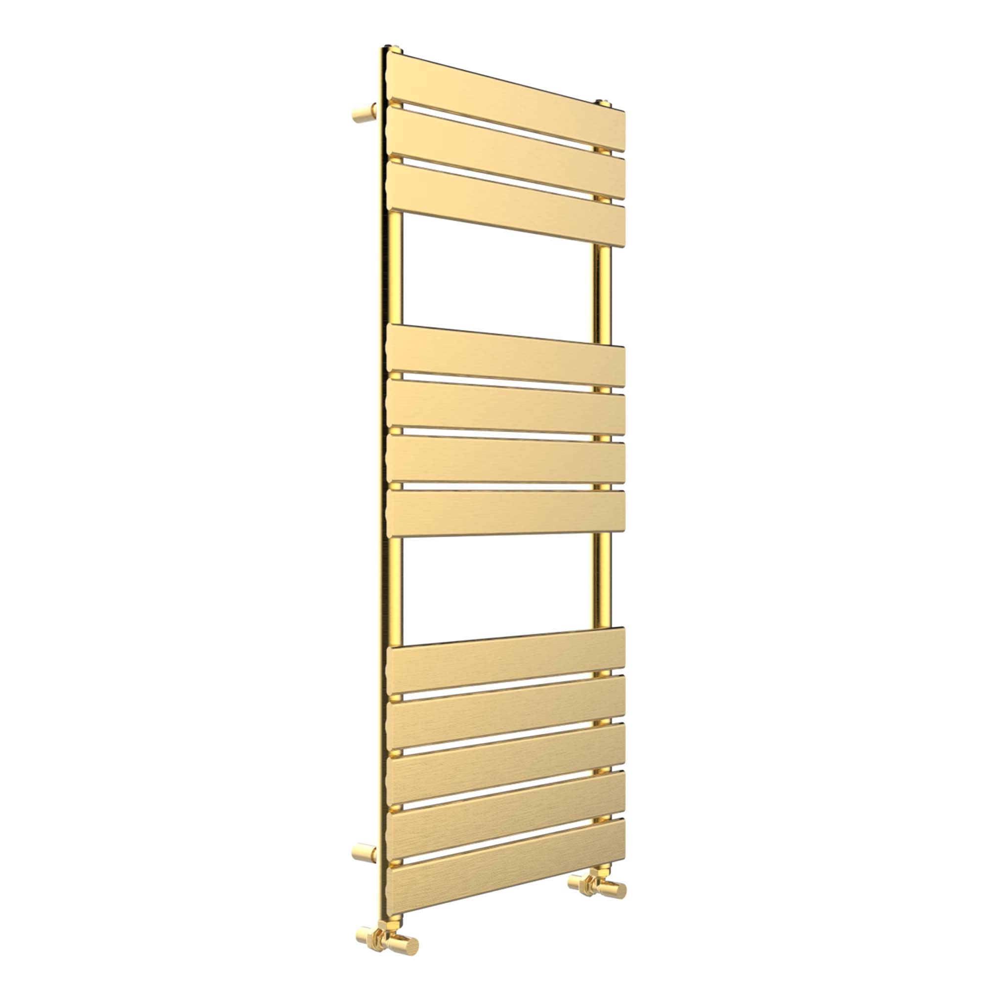 harper designer heated towel rail 1200x450mm brushed brass