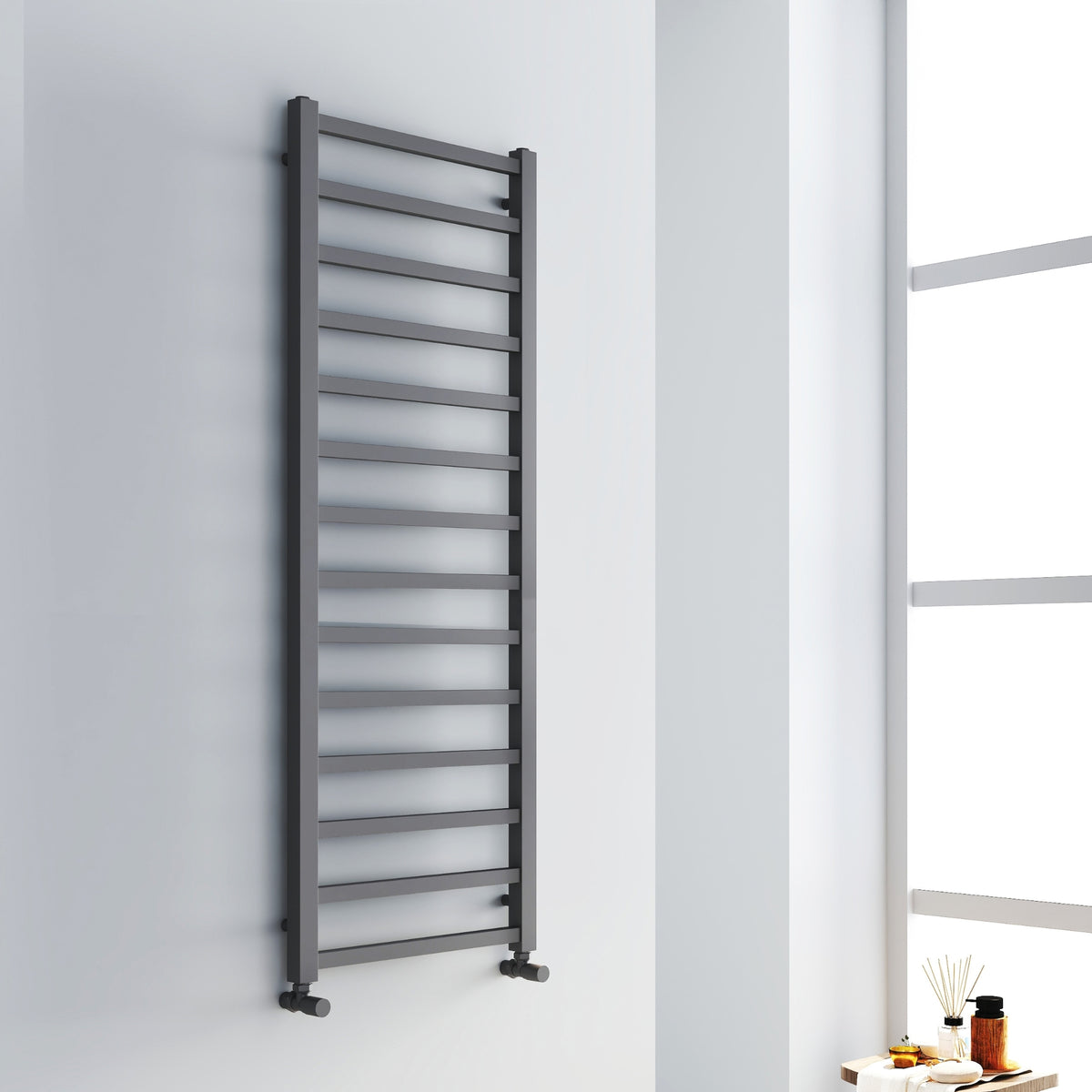 Helston Straight Ladder Heated Towel Rail Gunmetal