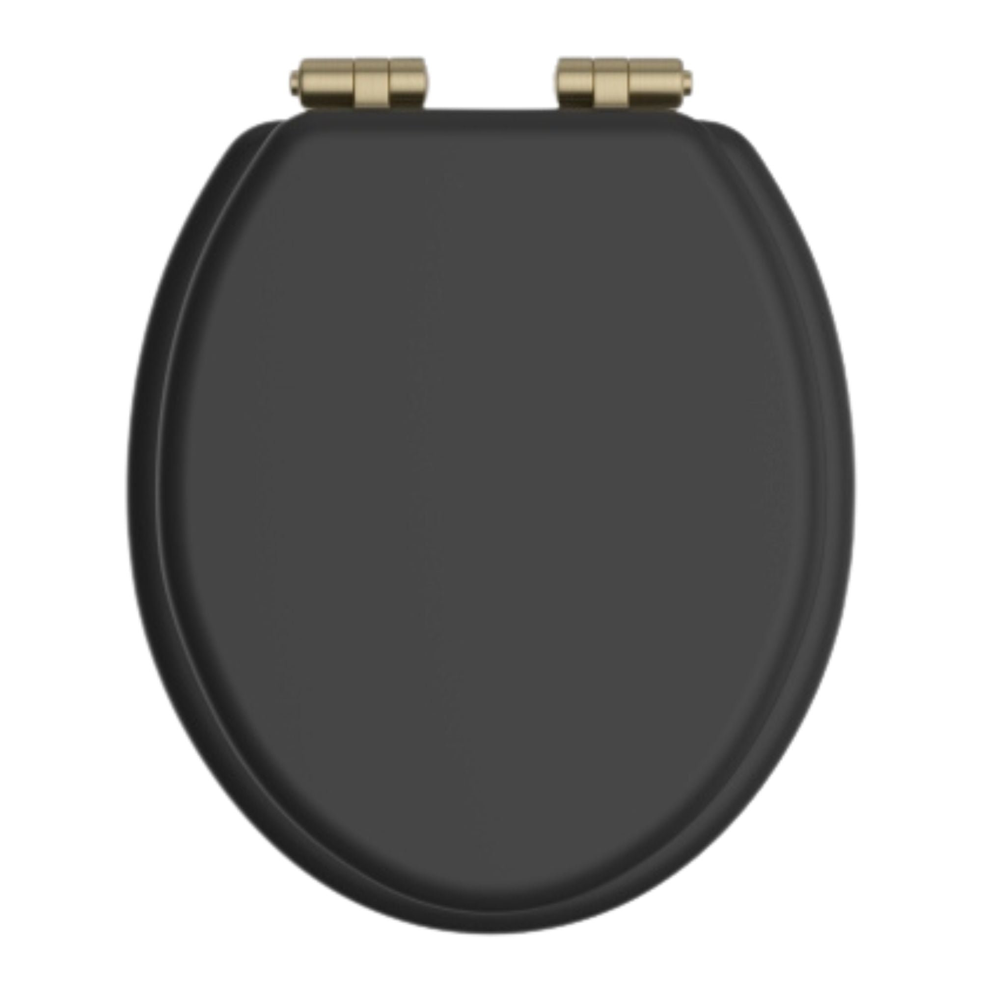 Heritage Traditional Toilet Seat With Soft Close Hinges Matt Black