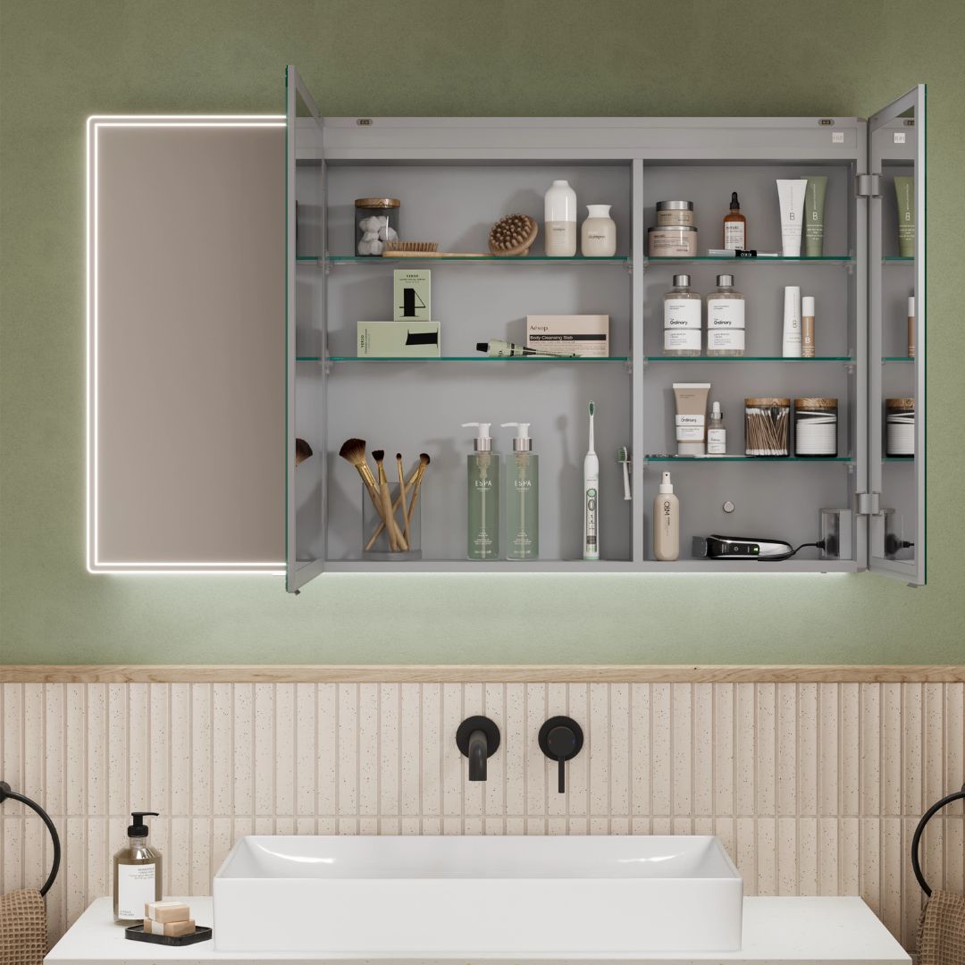 hib isoe 120 LED Frame 2 Door Mirror Cabinet 120x70cm