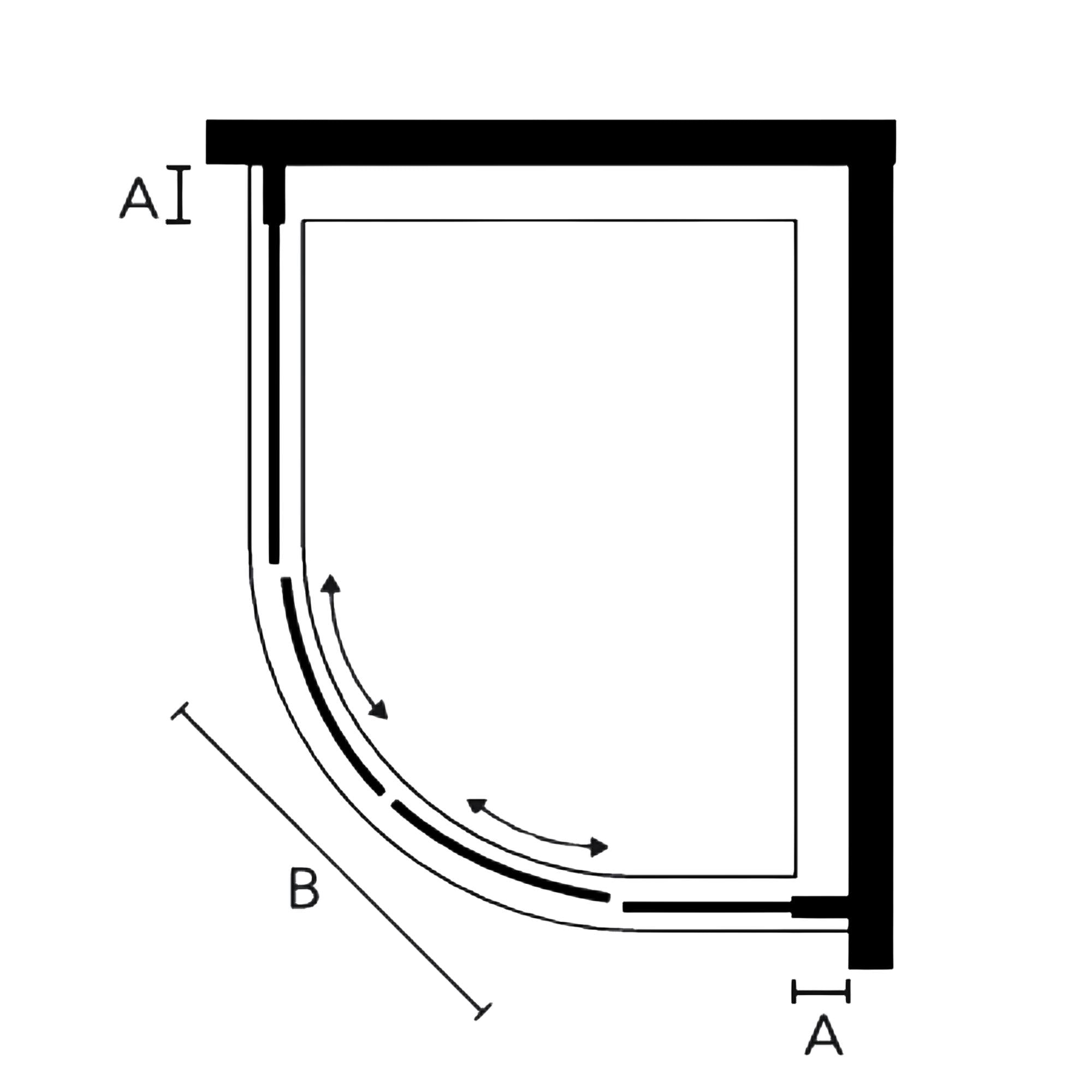 Lay Out Of i3 Offset Quadrant Double Sliding Shower Door in Chrome finish, Deluxe Bathrooms Ireland