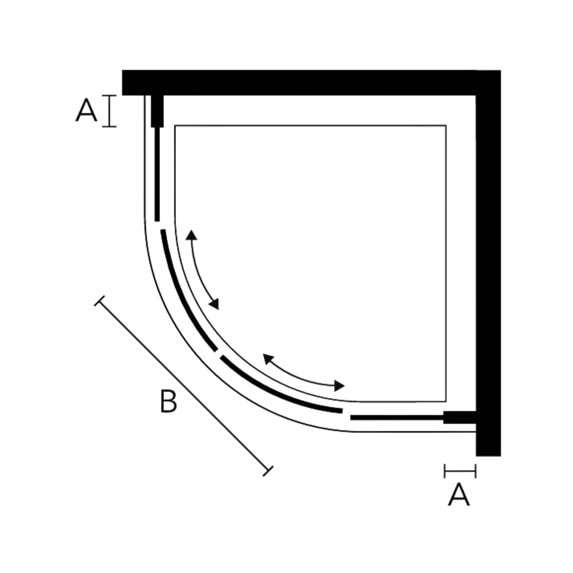 Image i3 Quadrant Double Sliding Shower Door Layout