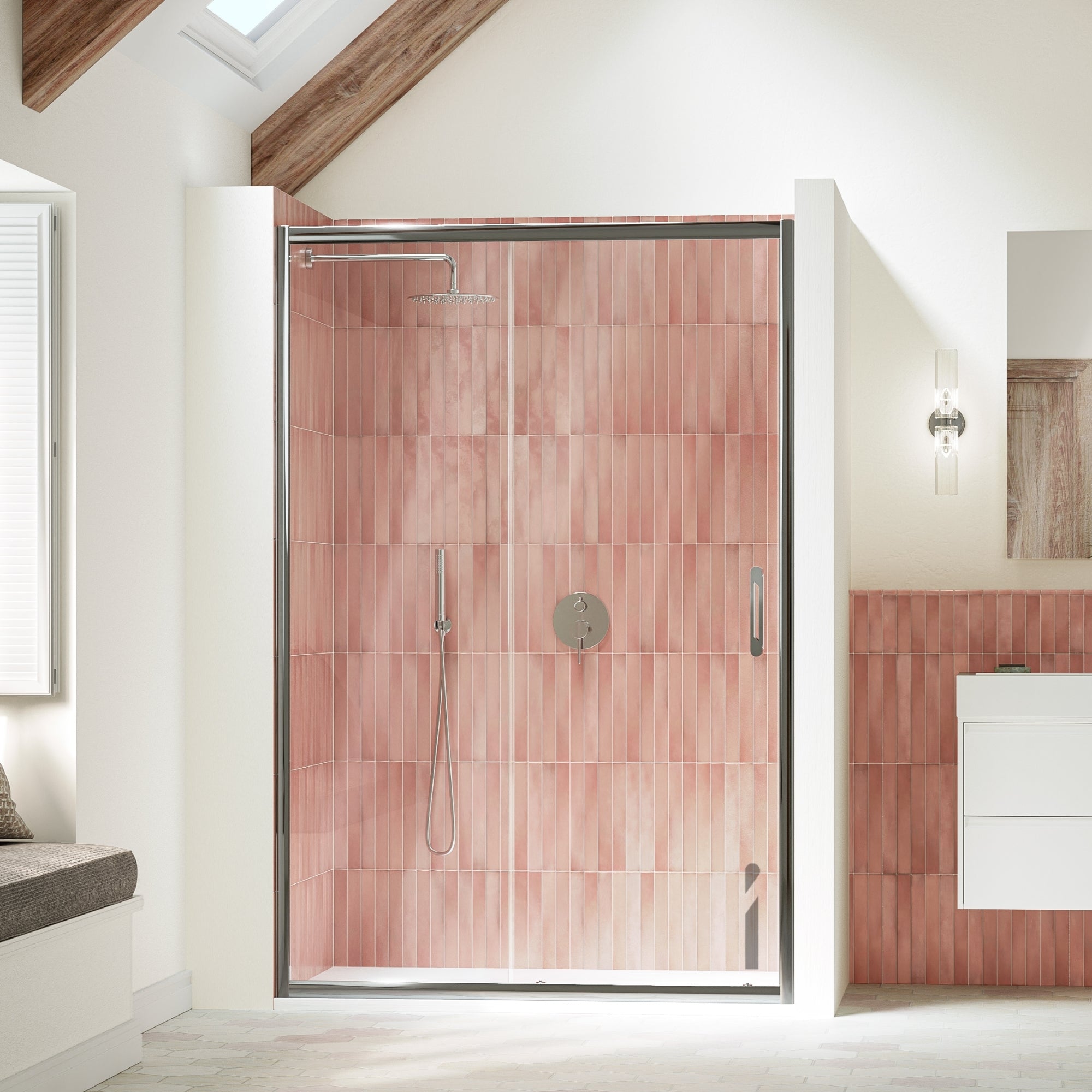 Image i7 Sliding Shower Door With Optional Side Panel Chrome