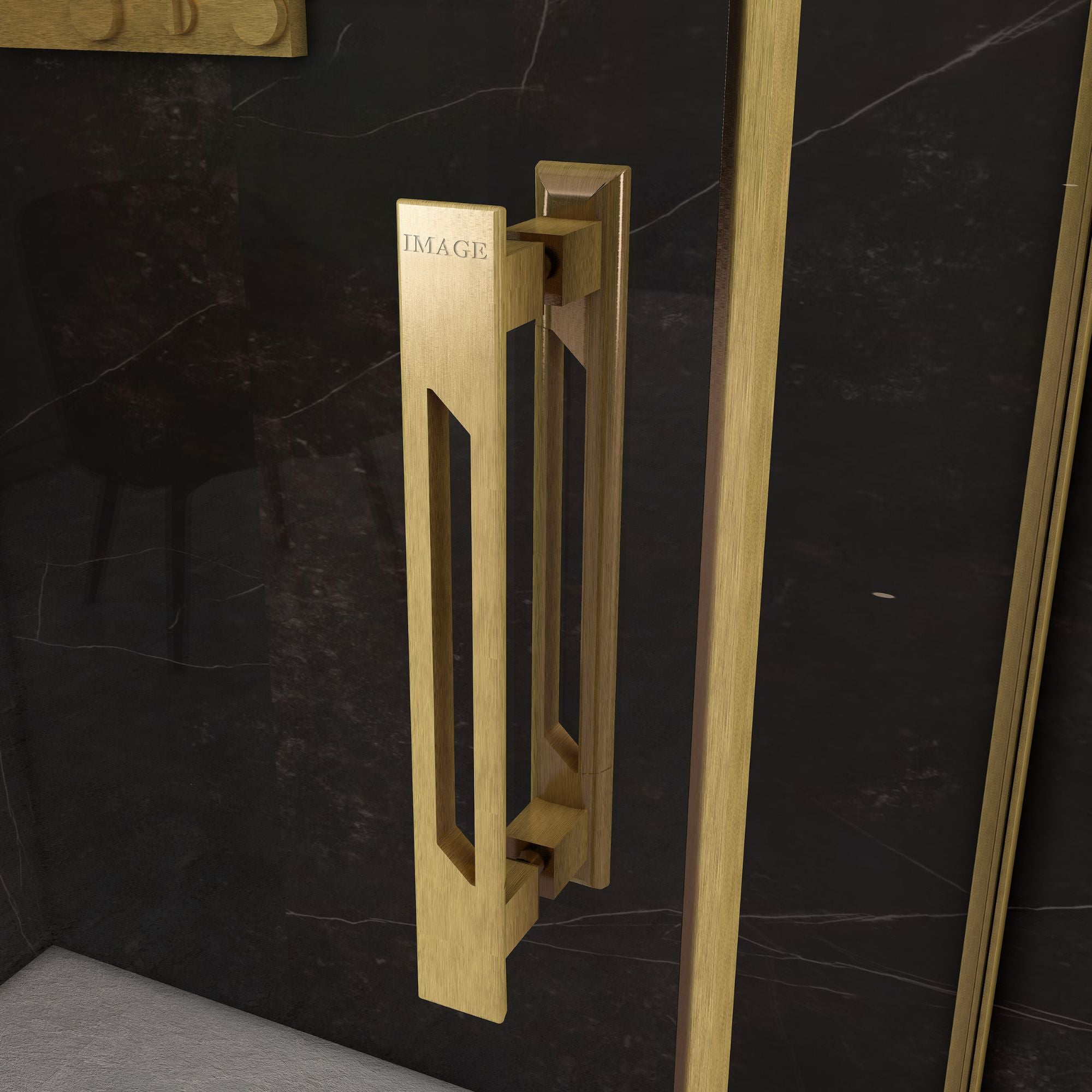 Image i9 Shower Door Handle - Brushed Brass