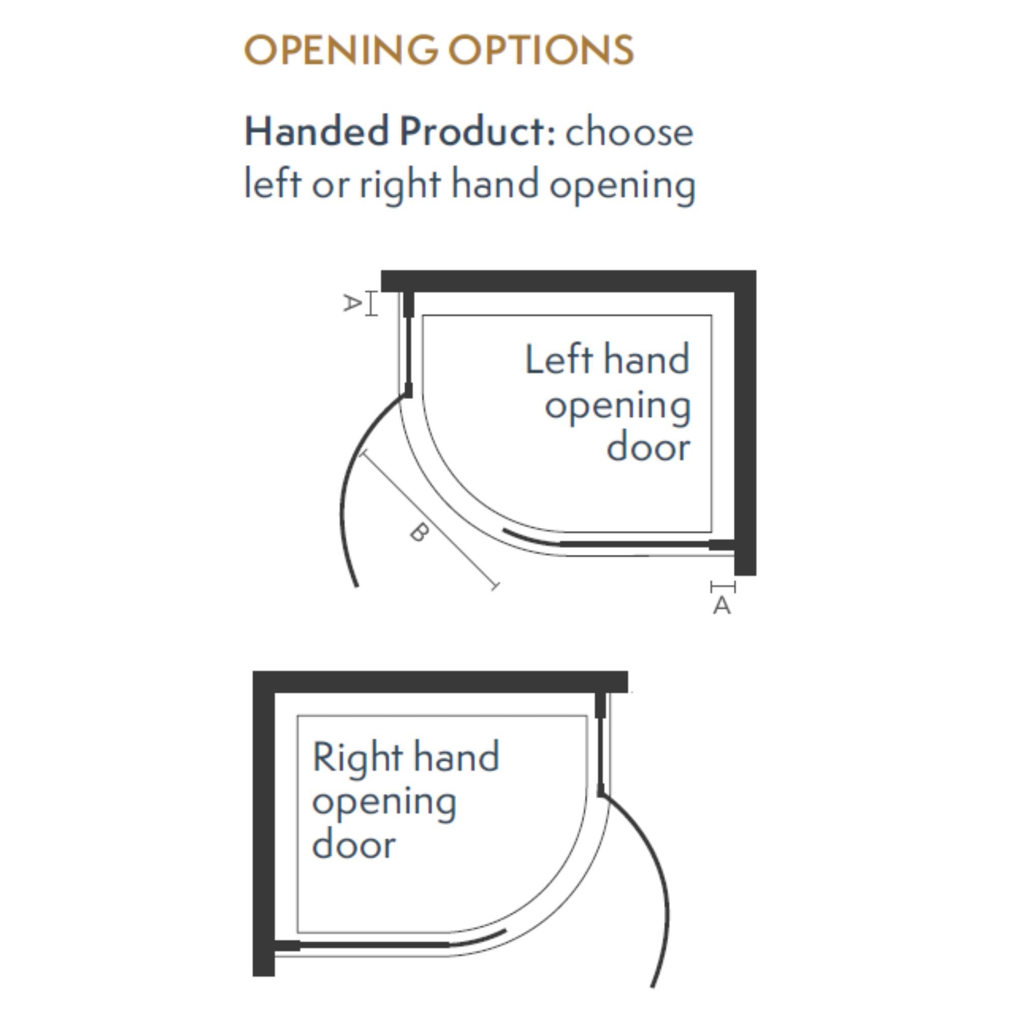 Image i9 Hinged Offset Quadrant Single Shower Door Opening