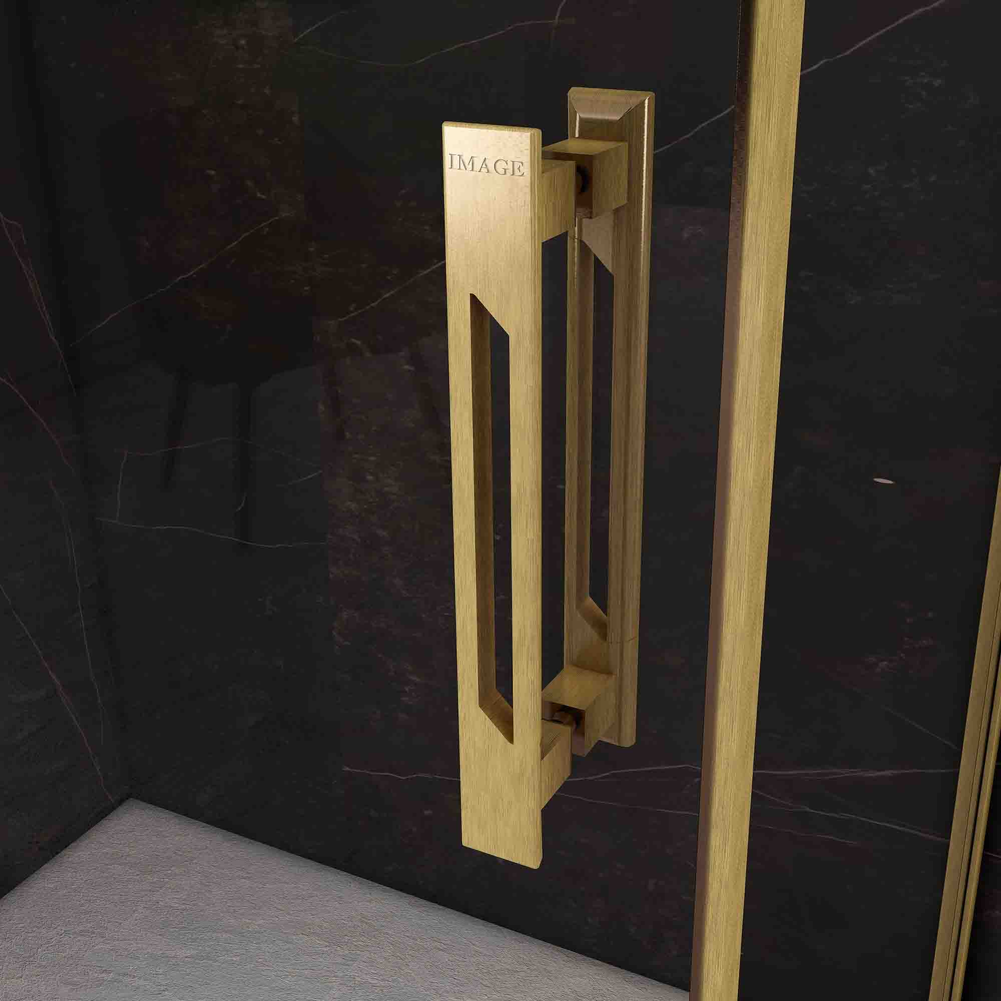 Image i9 Sliding Shower Door Handle - Brushed Brass