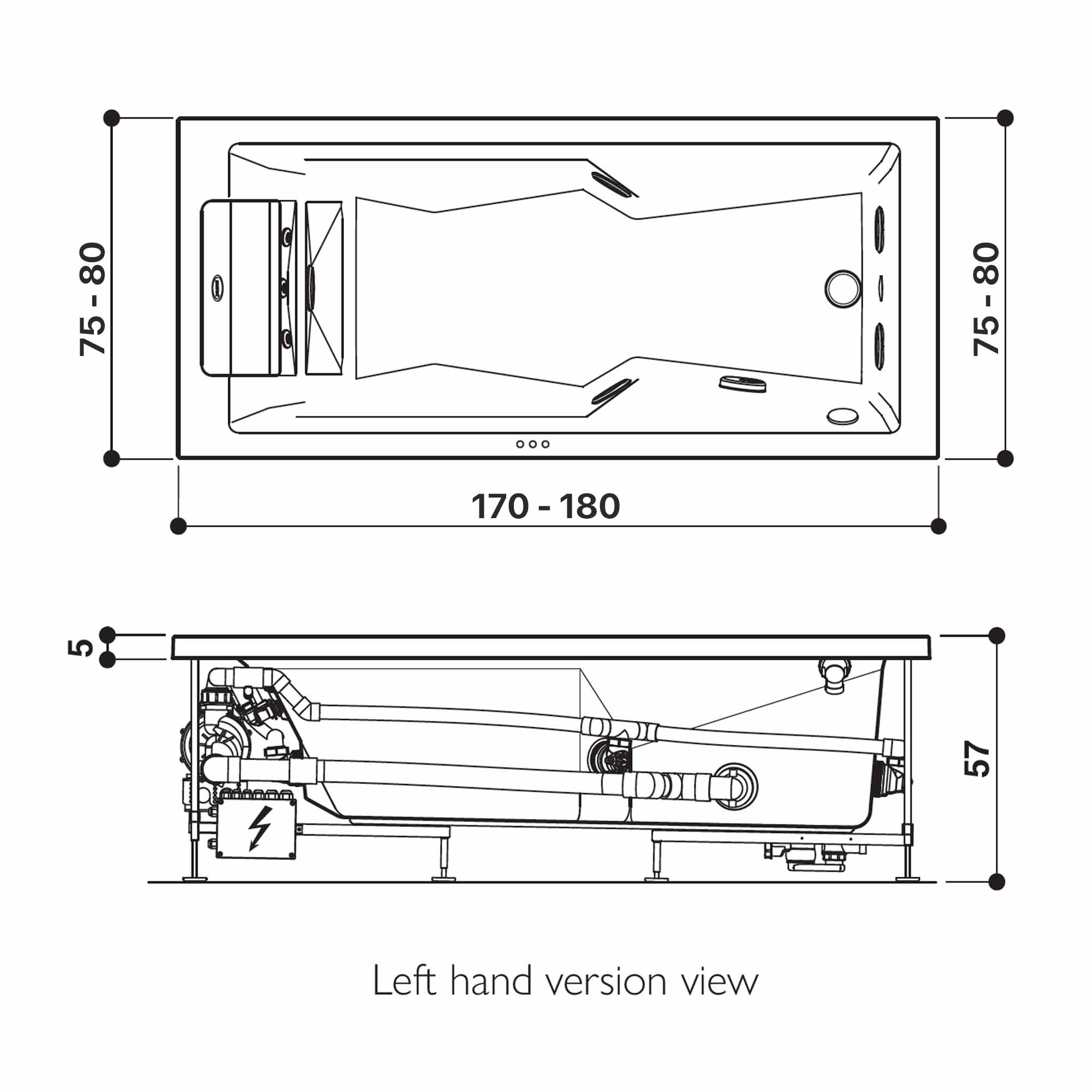 Jacuzzi® MyWay Whirlpool Bath With Full Body Hydromassage