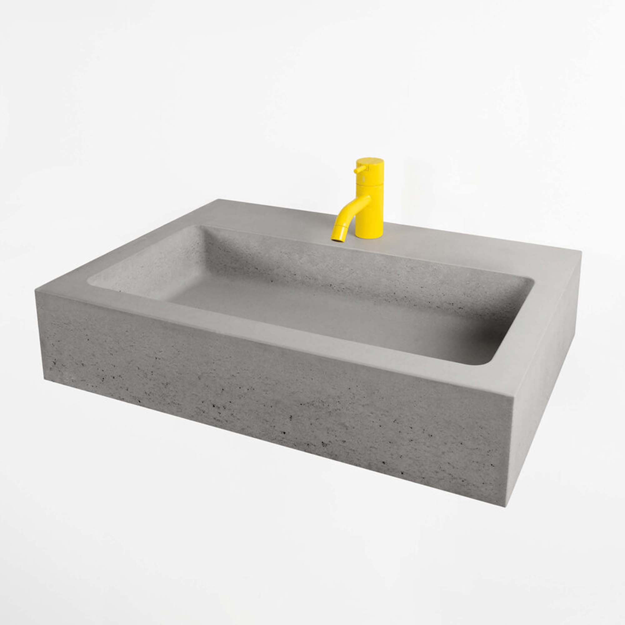 kast jura rectangular wall mounted concrete basin stone