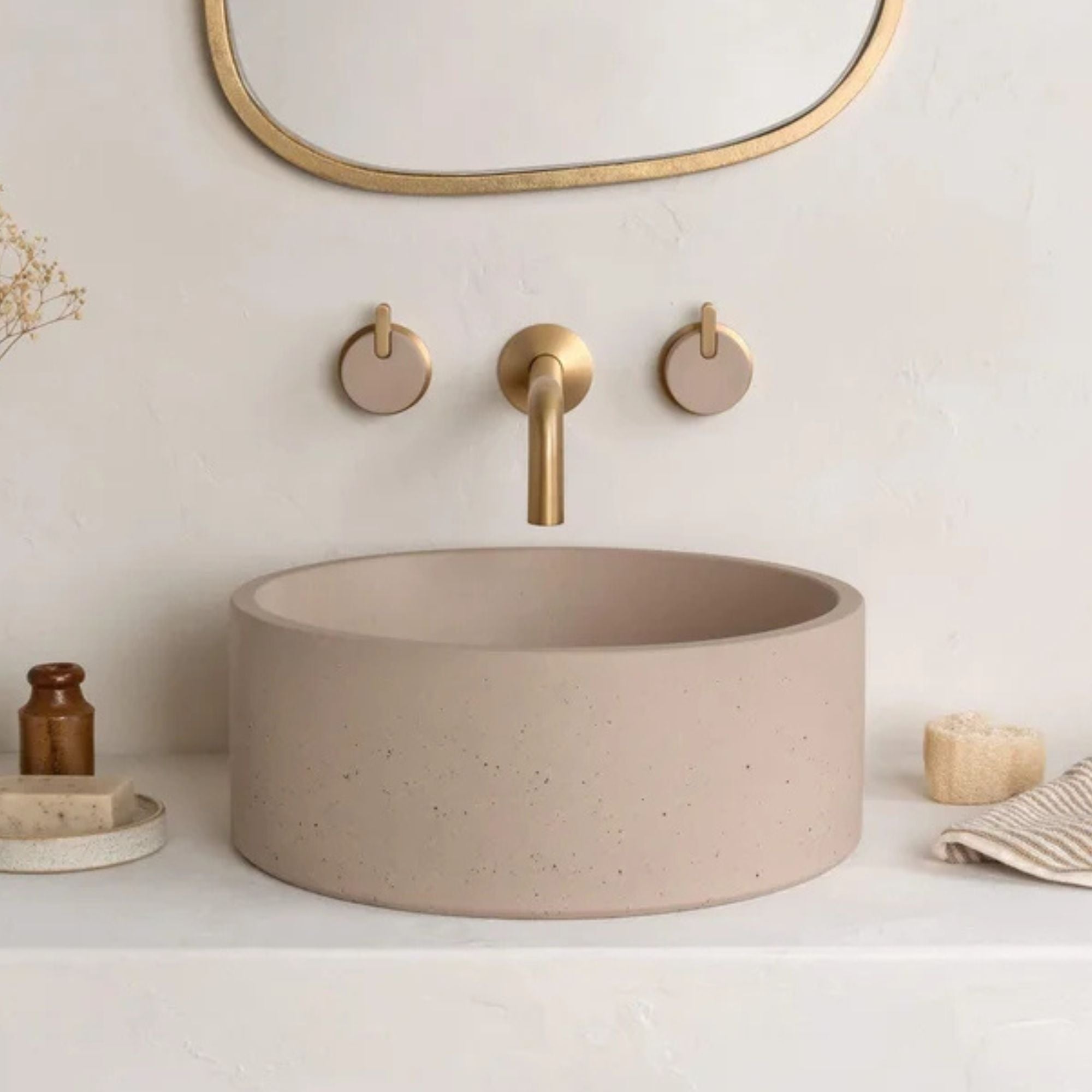 Kast Oska Round Countertop Concrete Basin