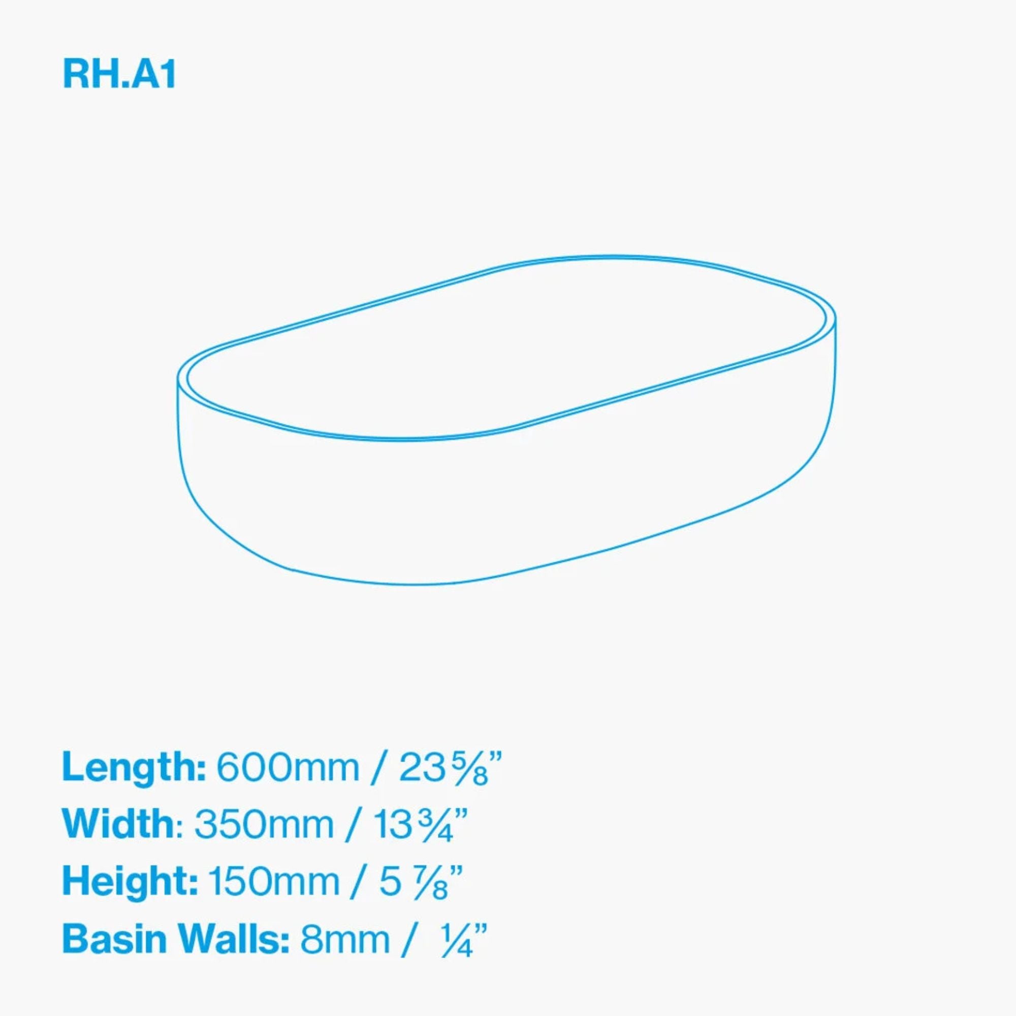Kast Rho Curved Countertop Concrete Basin Size