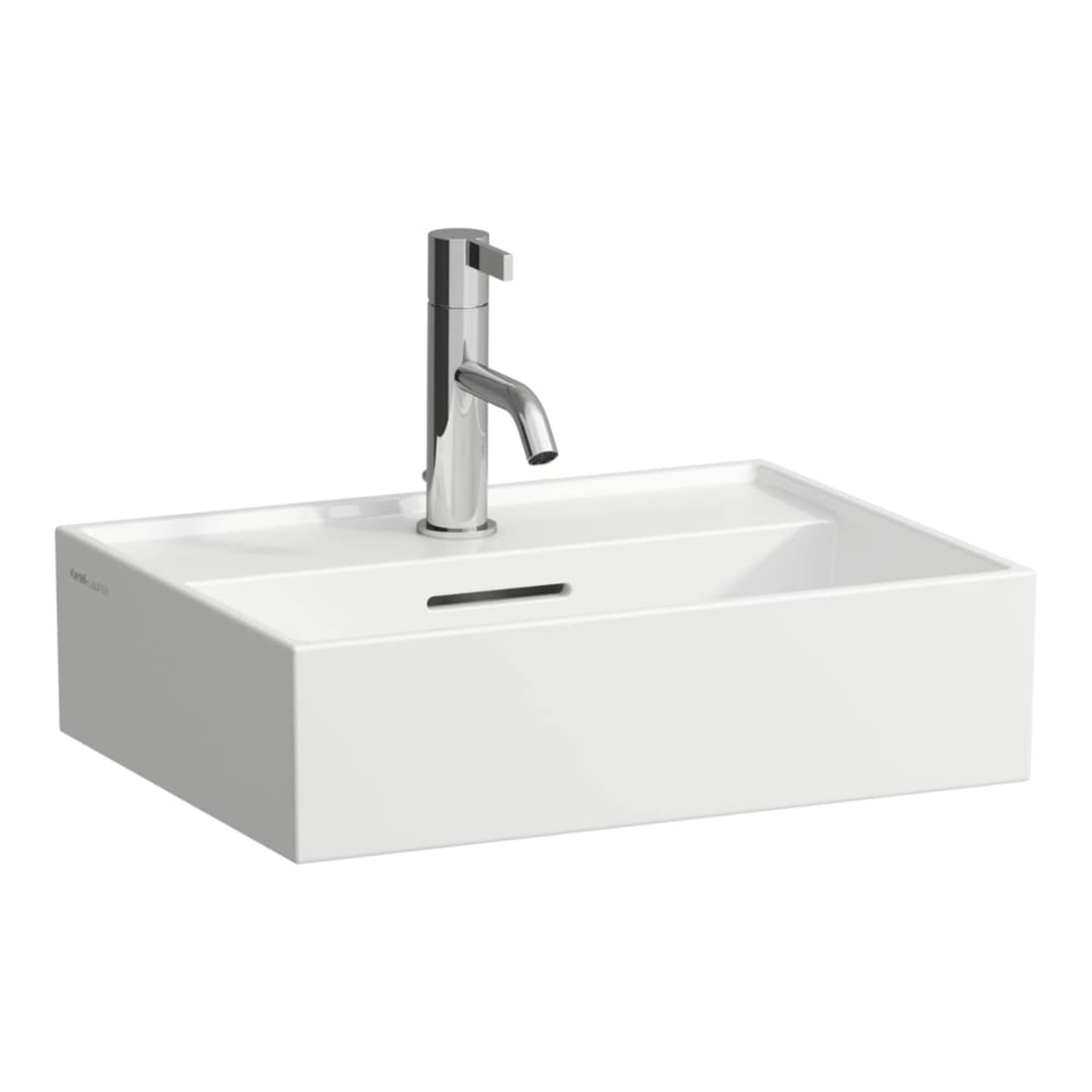 Laufen Kartell Rectangular Washbasin With Flat Bottom Surface in gloss white, Deluxe bathrooms, Ireland