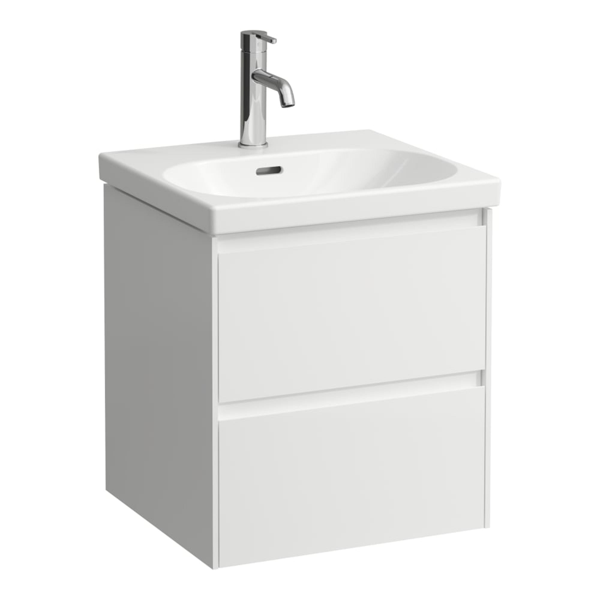 laufen lani 500 wall mounted vanity unit with ceramic washbasin white gloss