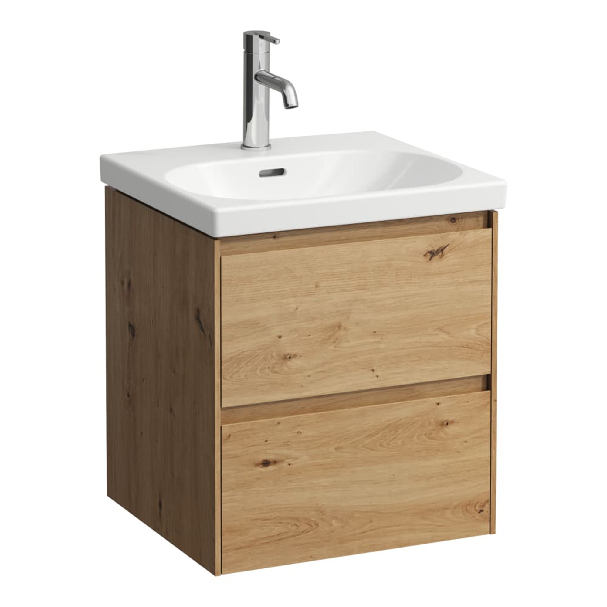 laufen lani 500 wall mounted vanity unit with ceramic washbasin wild oak