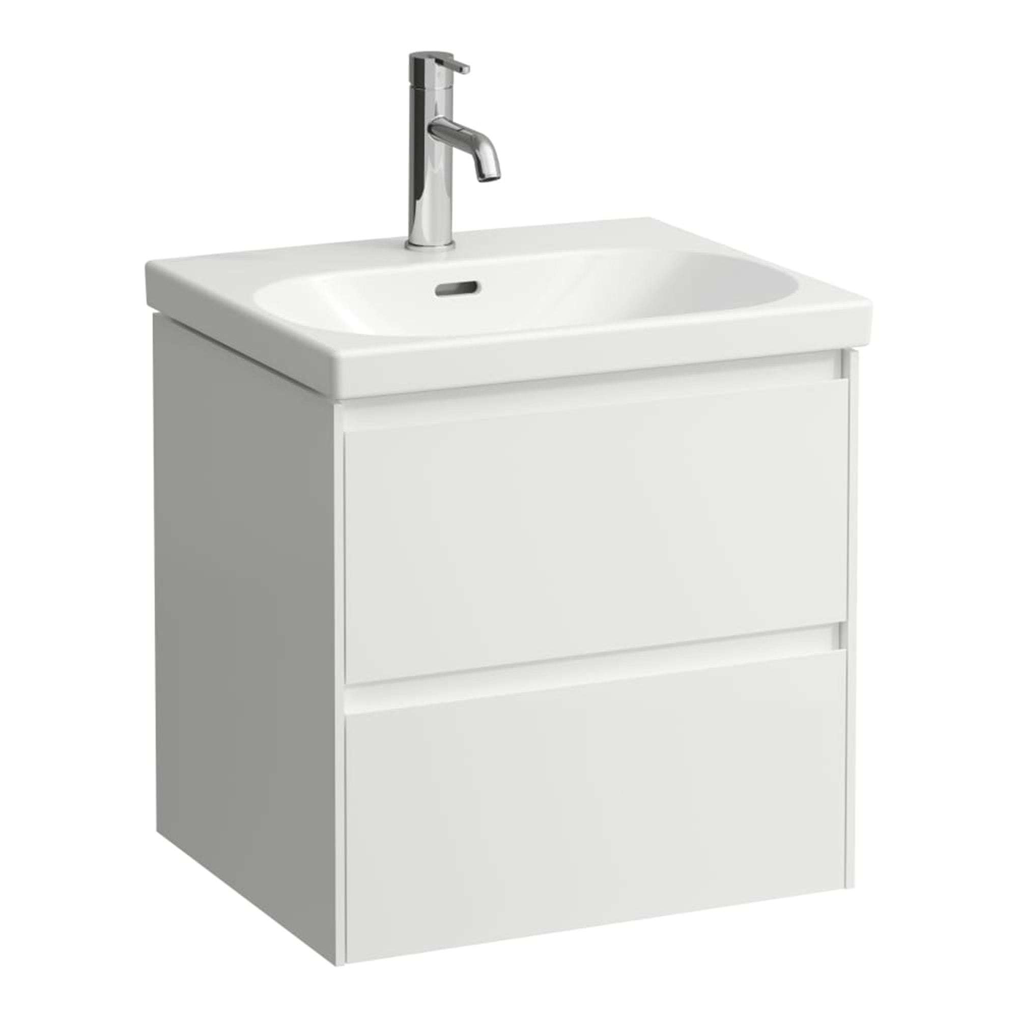 laufen lani 550 wall mounted vanity unit with ceramic washbasin white gloss