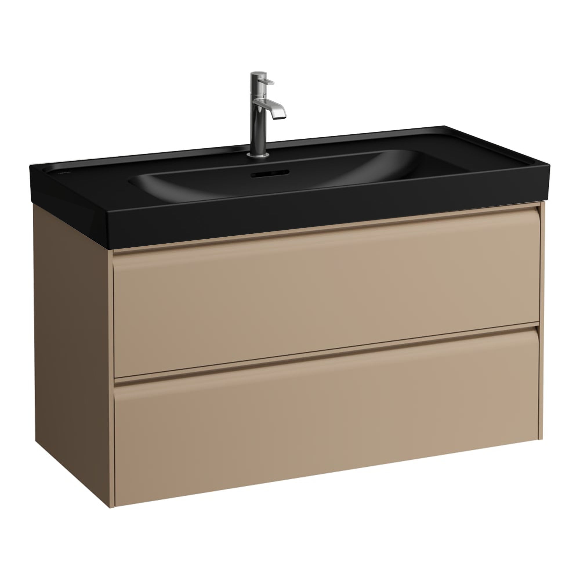 Laufen Meda Wall Mounted Vanity Unit With Matt Black Washbasin