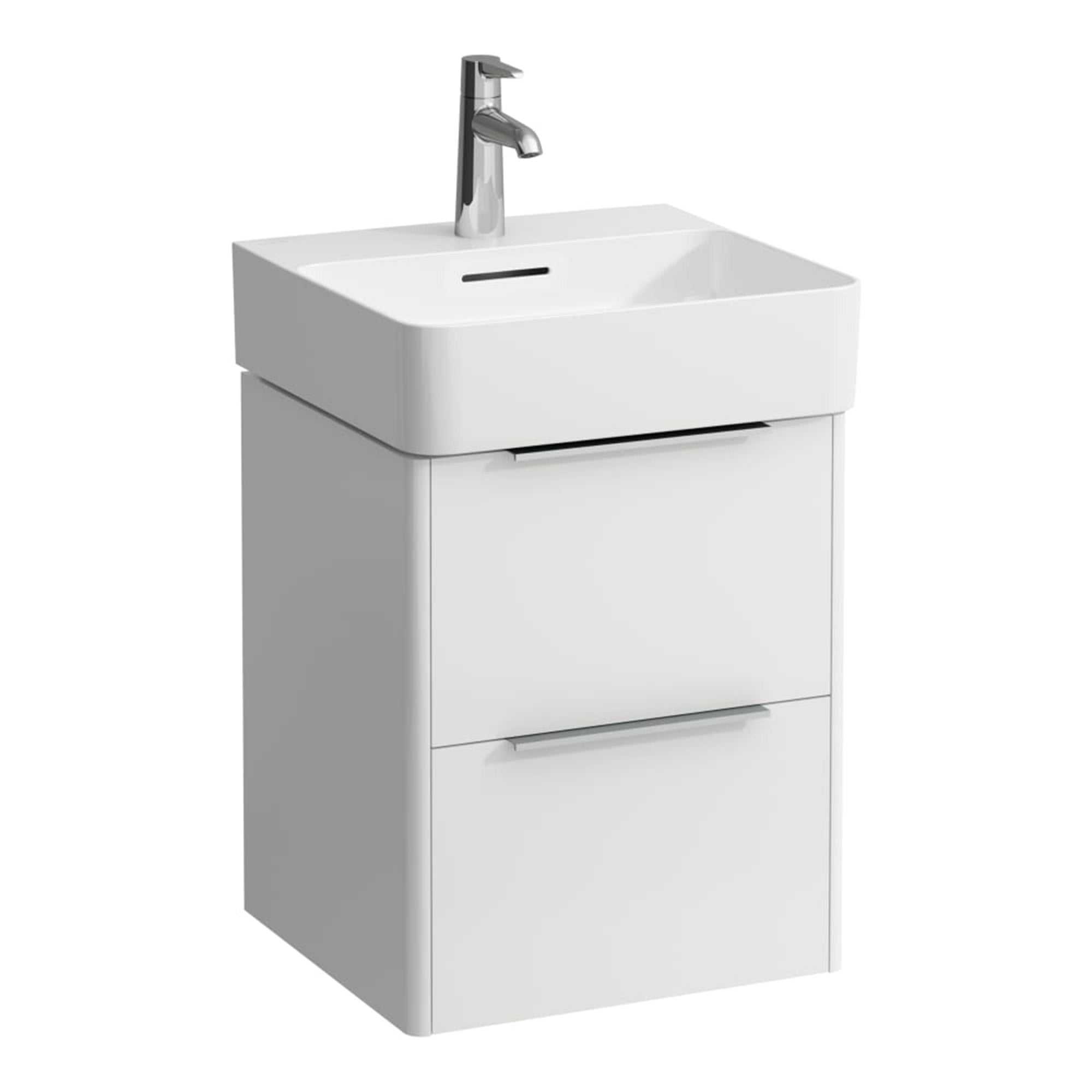 laufen val 450 2 drawer wall hung vanity ceramic washbasin matt white
