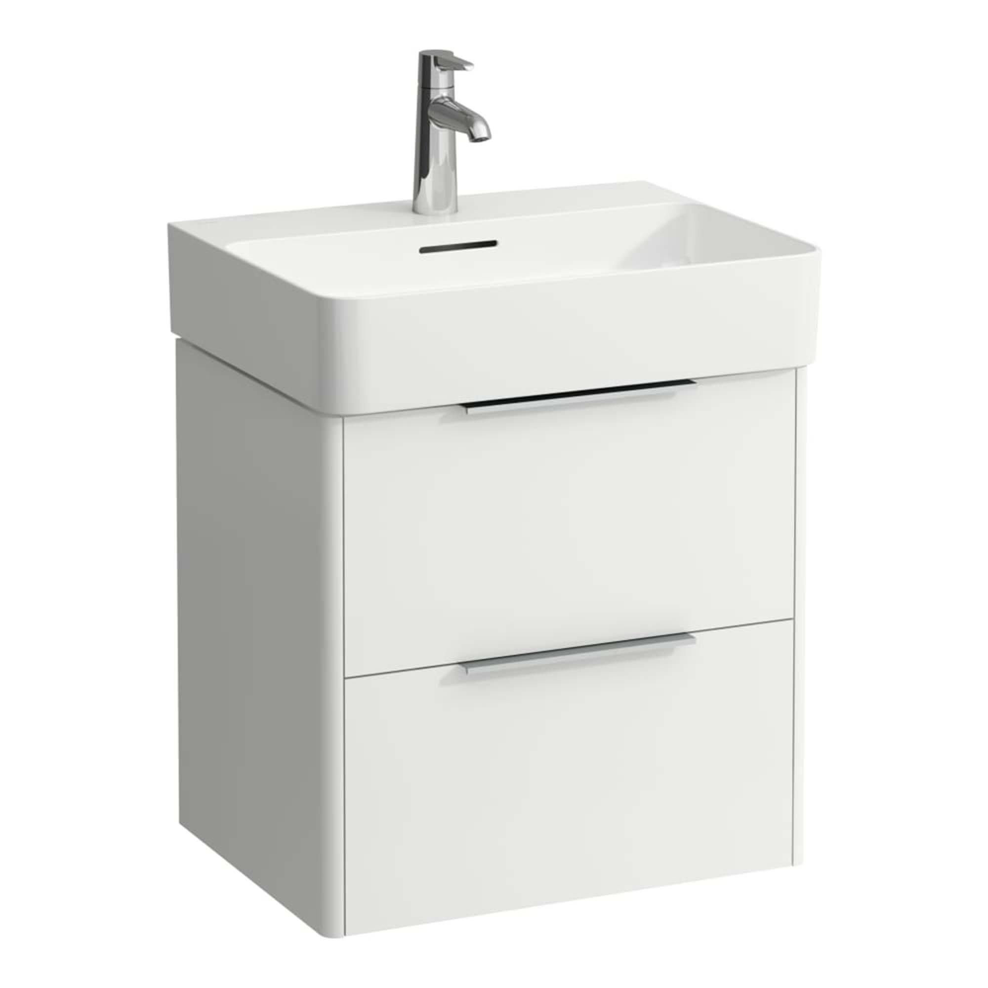 laufen val 550 2 drawer wall hung vanity ceramic washbasin white gloss