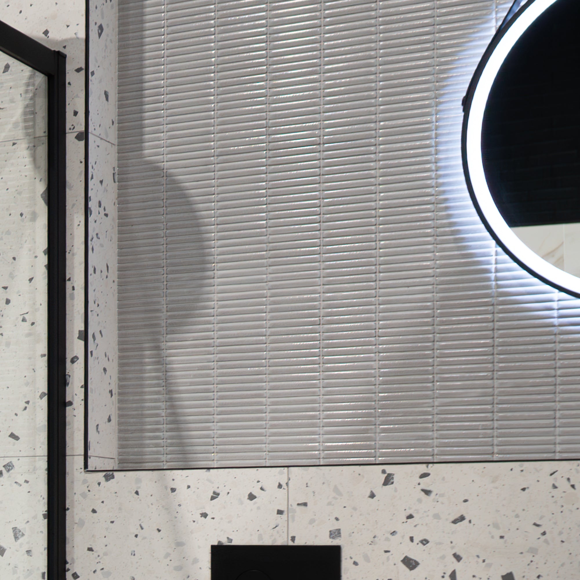 Linea Grigio Kit-Kat Wall & Floor Mosaic Tile 30x29cm Gloss