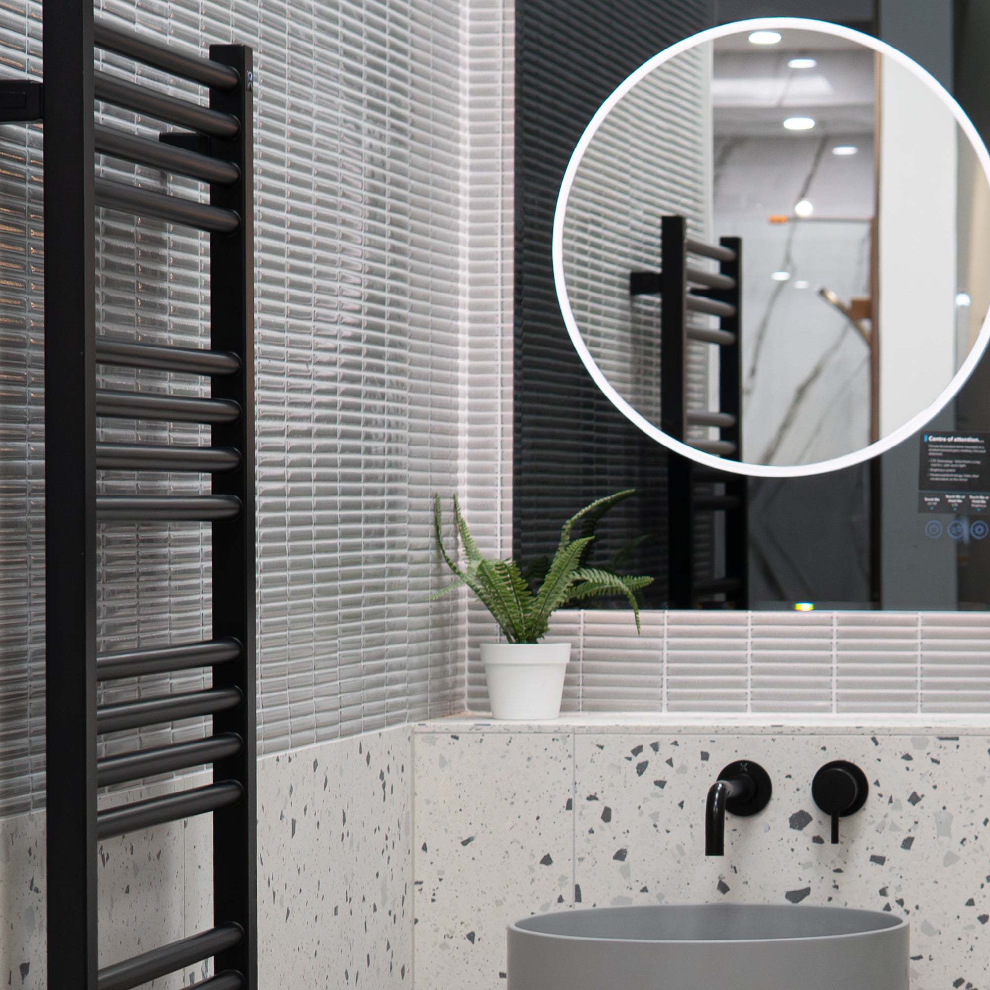 Linea Grigio Kit-Kat Wall & Floor Mosaic Tile 30x29cm Gloss