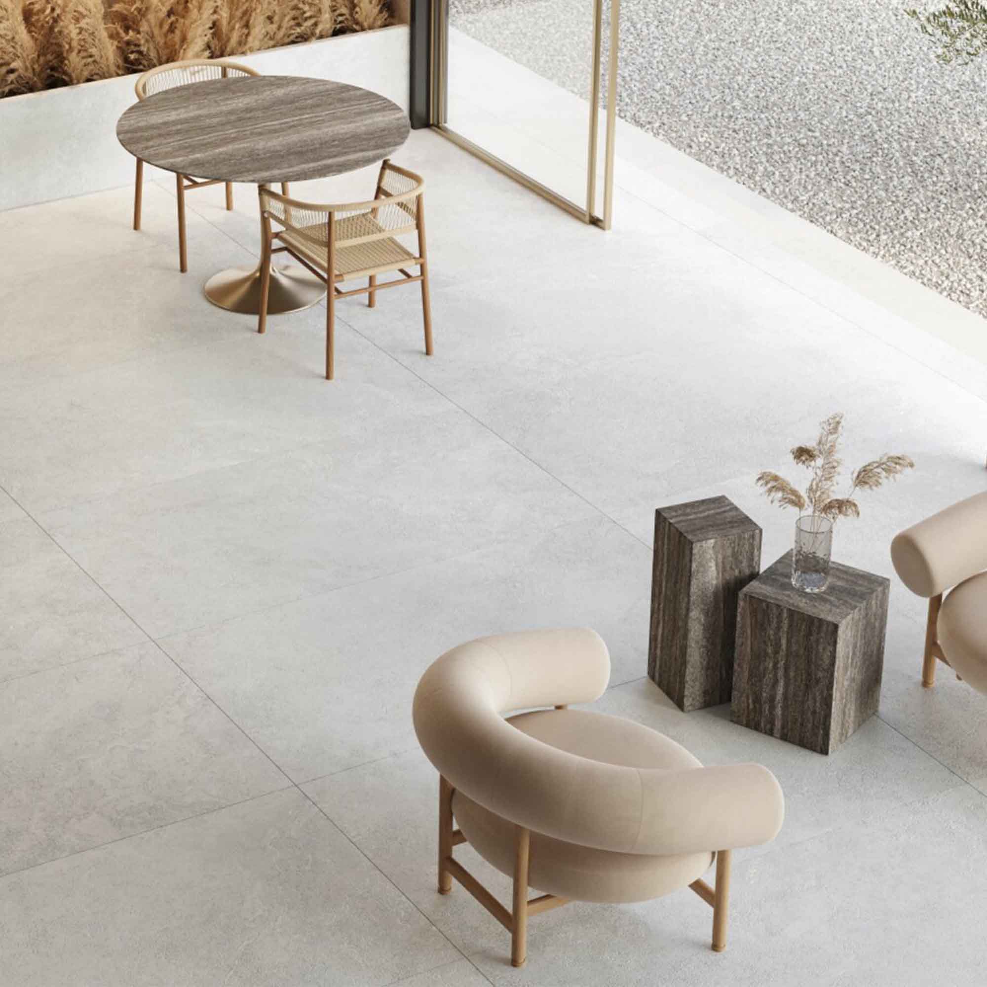 linen cloud 4d shaped marble effect porcelain tile 100x100cm matt