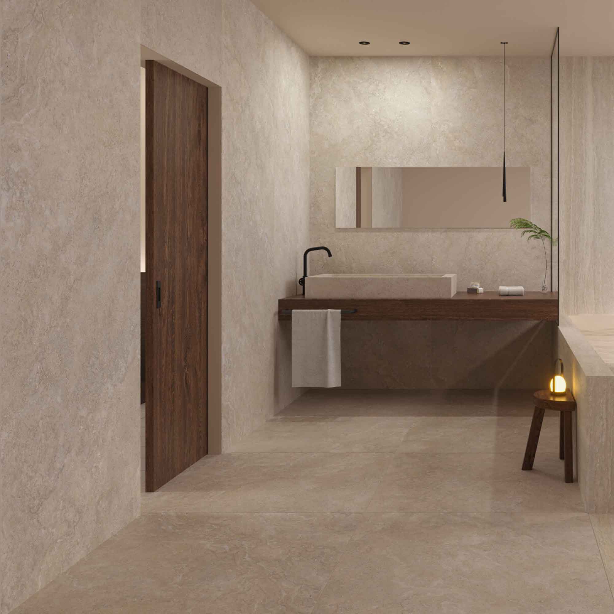 linen desert 4d shaped marble effect porcelain tile 100x100cm matt