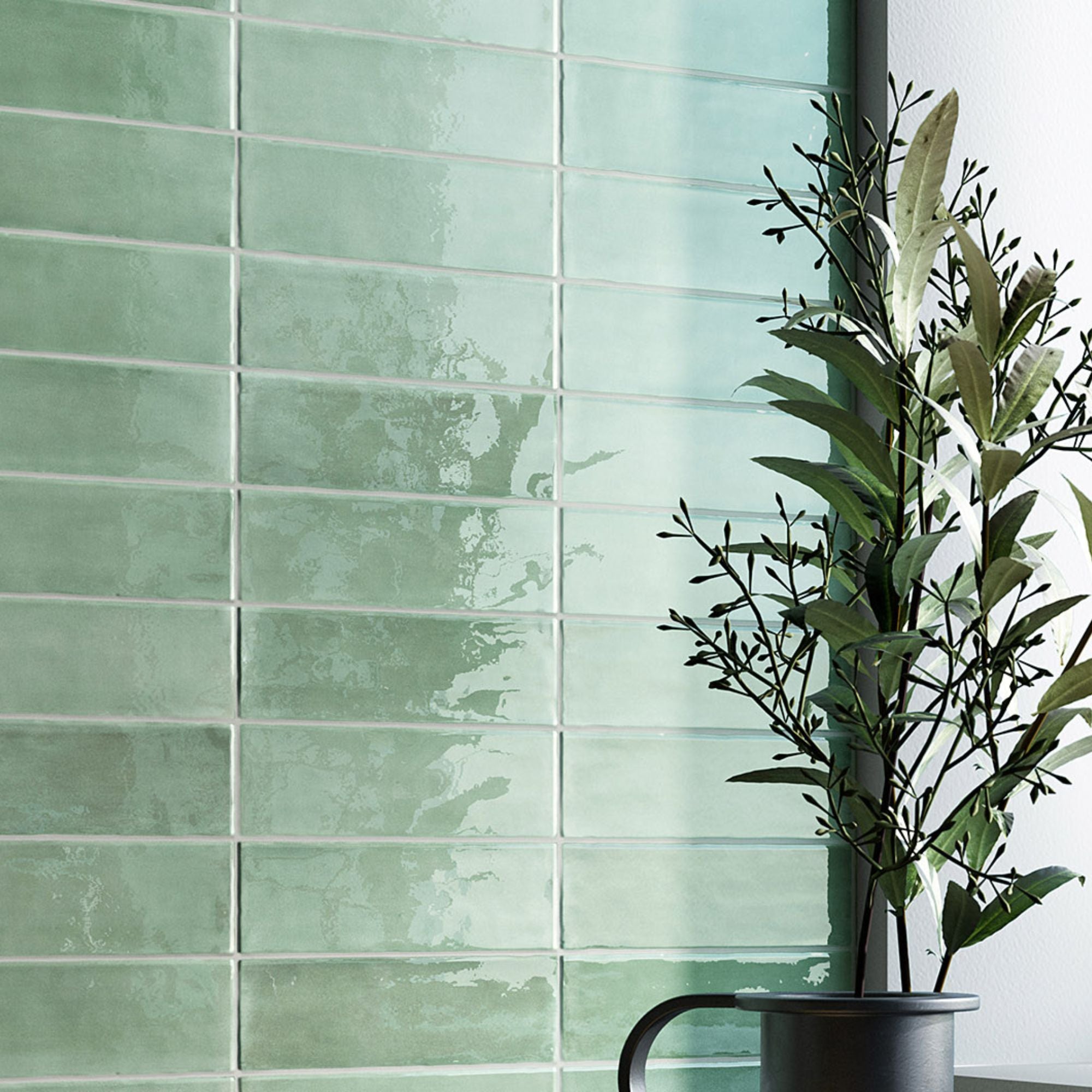 Lush Eucalyptus Wall Tile 5x16cm Gloss