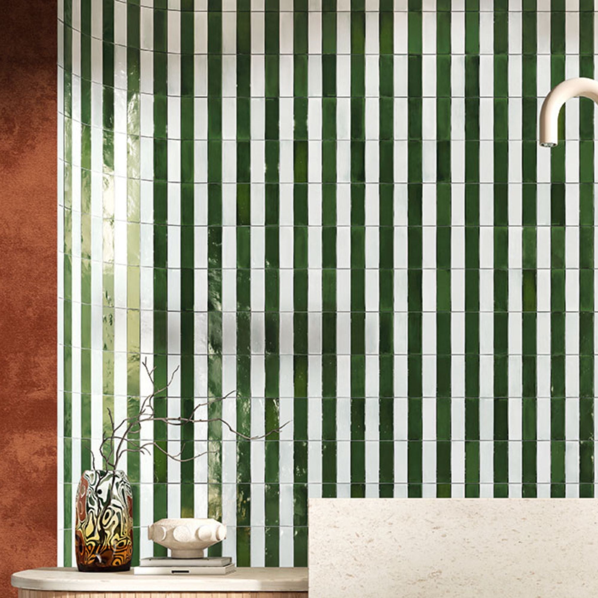 Lush Forest Wall Tile 5x16cm Gloss