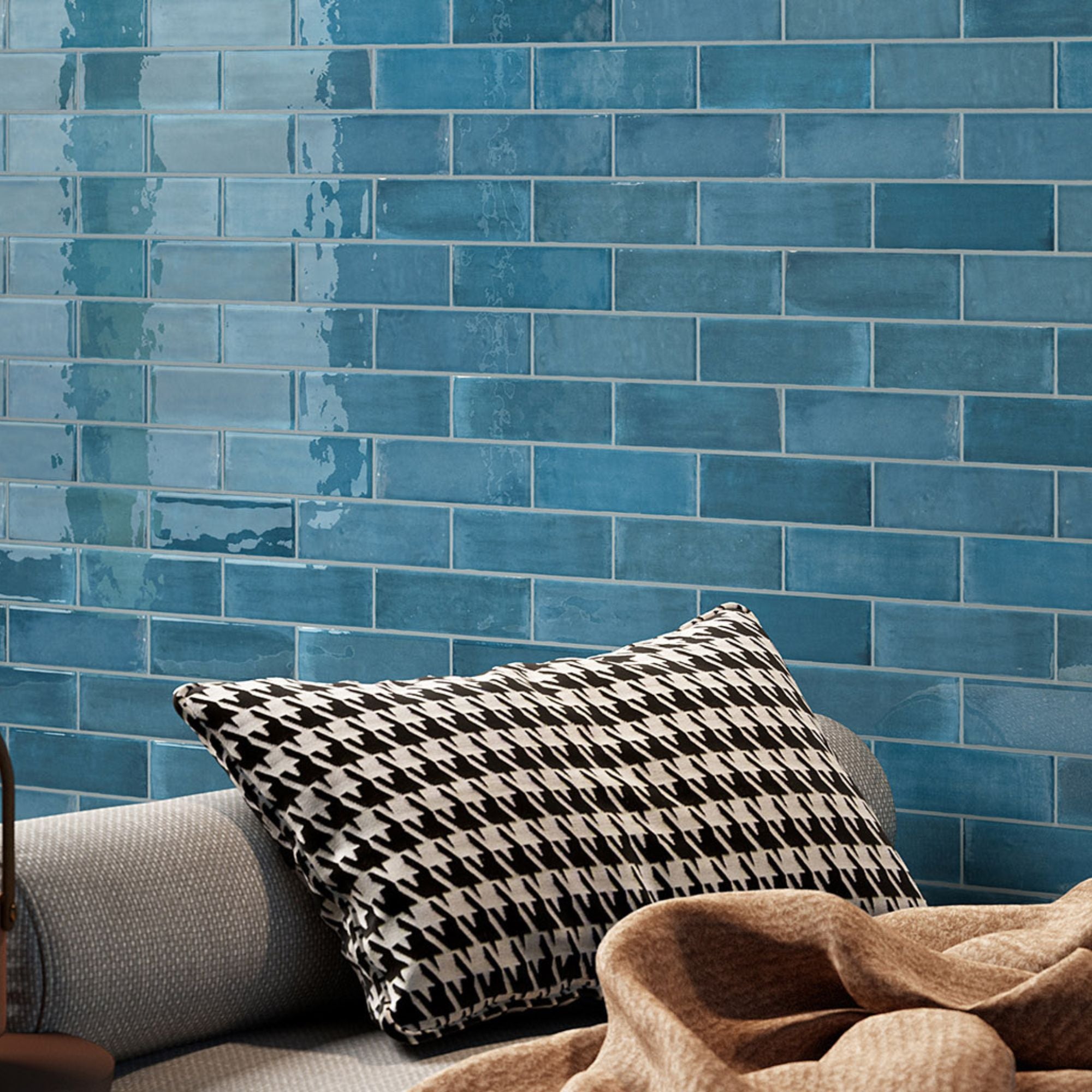 Lush Navy Wall Tile 5x16cm Gloss