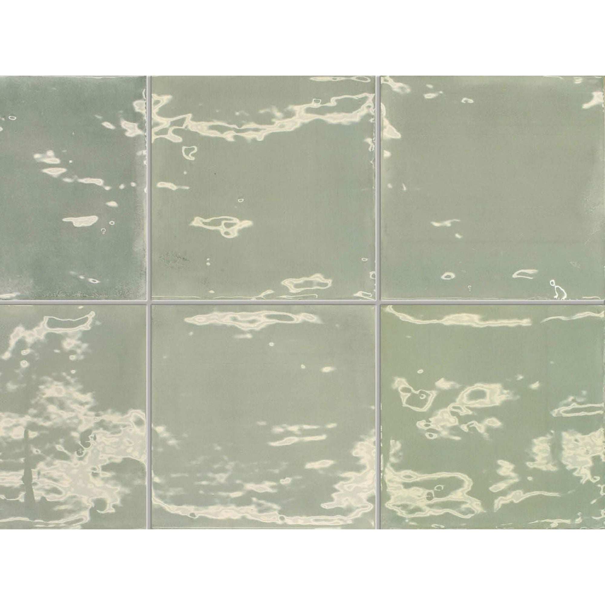 Lush Square Aquamarine in Wall Tile 12.5x12.5cm Gloss