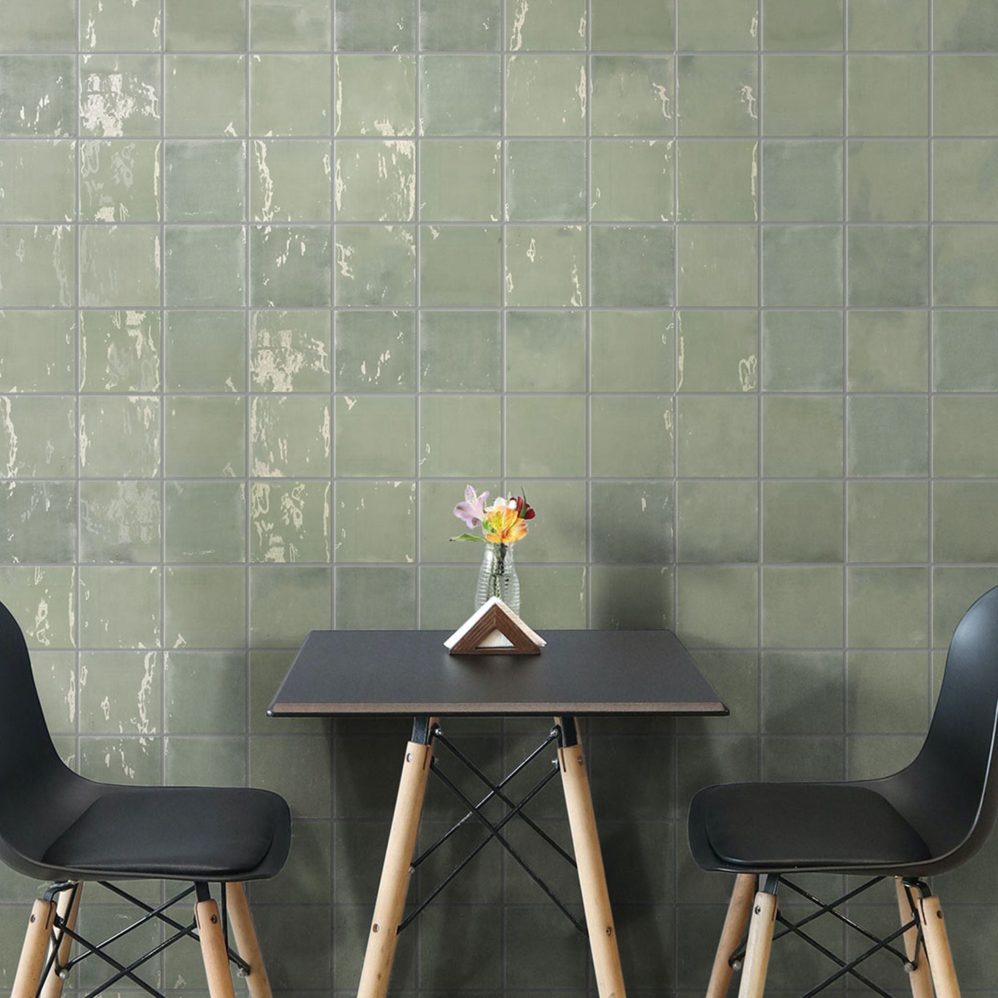 Lush Square Aquamarine in Wall Tile 12.5x12.5cm Gloss