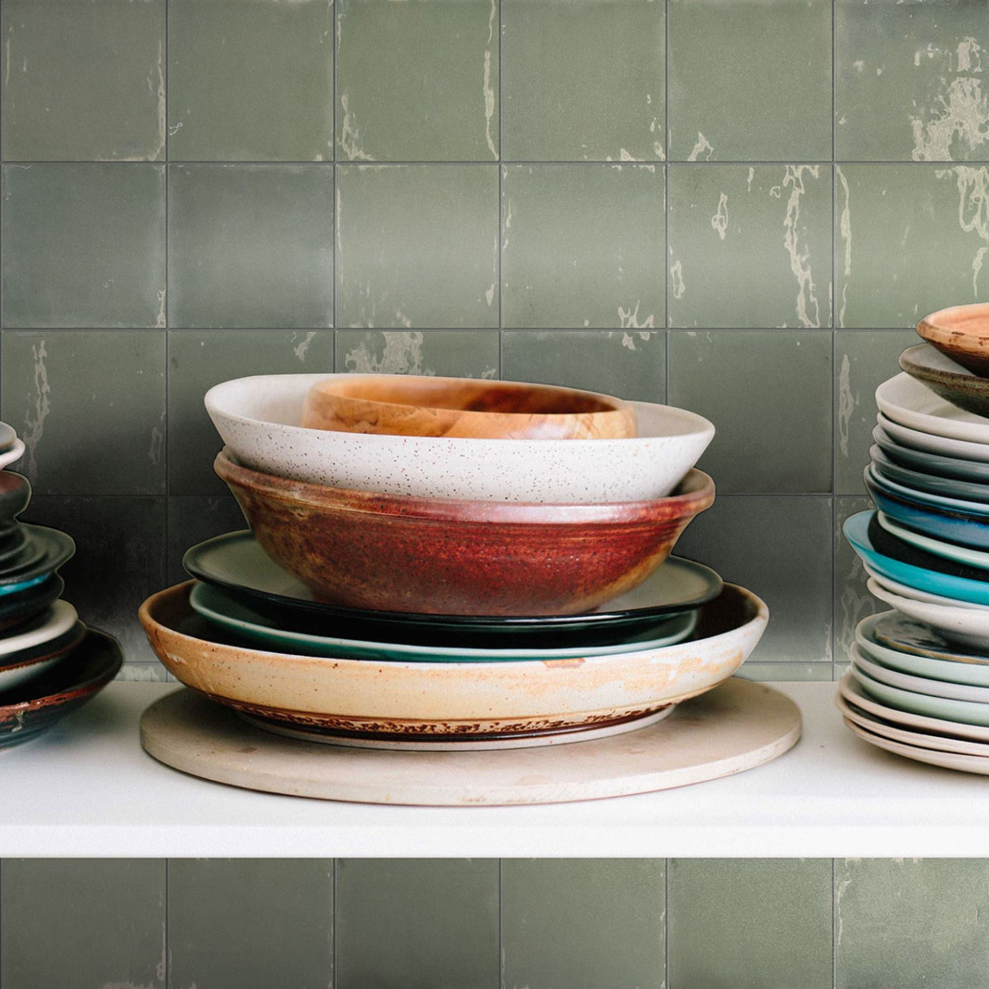 Lush Square Aquamarine in Wall Tile 12.5x12.5cm Gloss