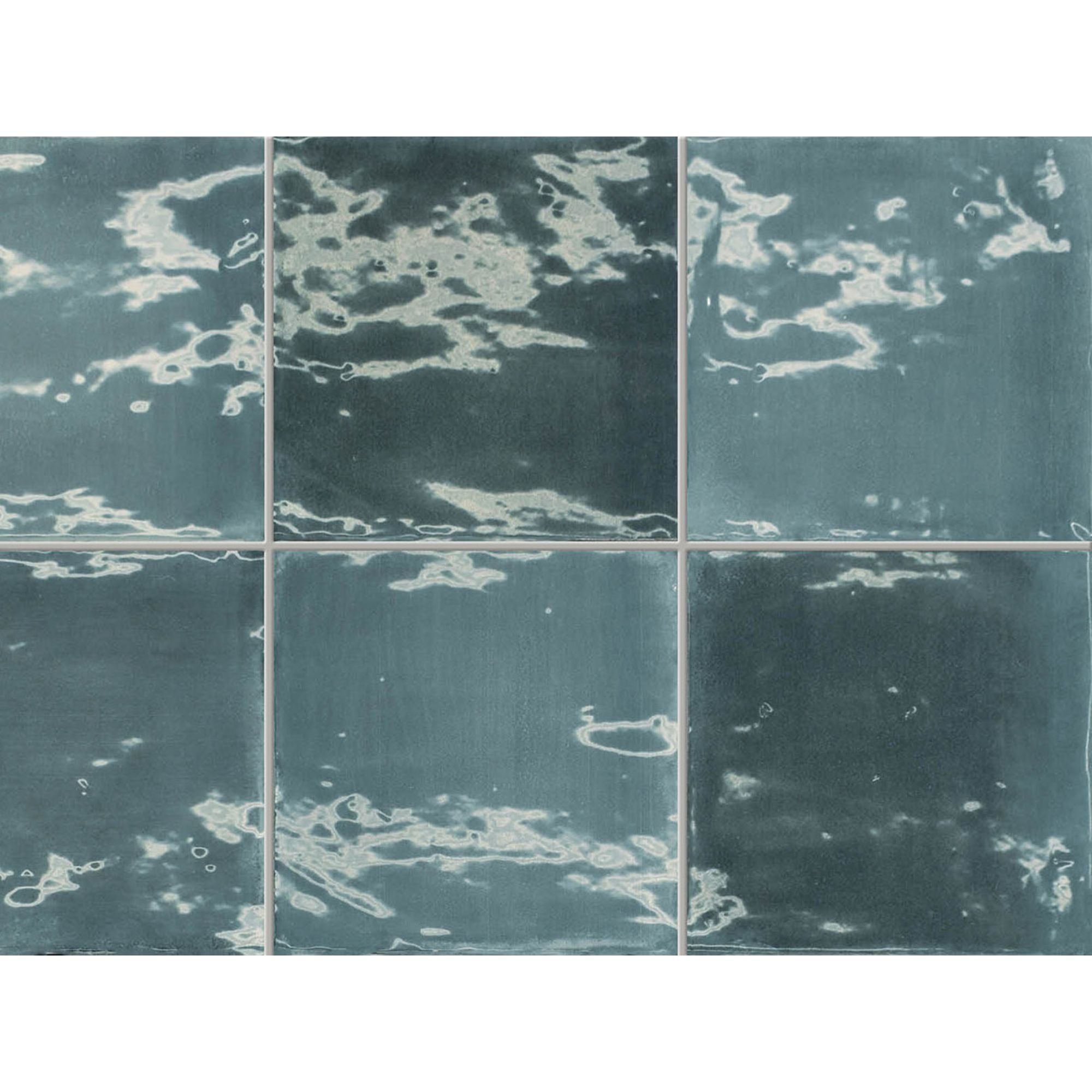 Lush Square Cerulean Wall Tile 12.5x12.5cm Gloss