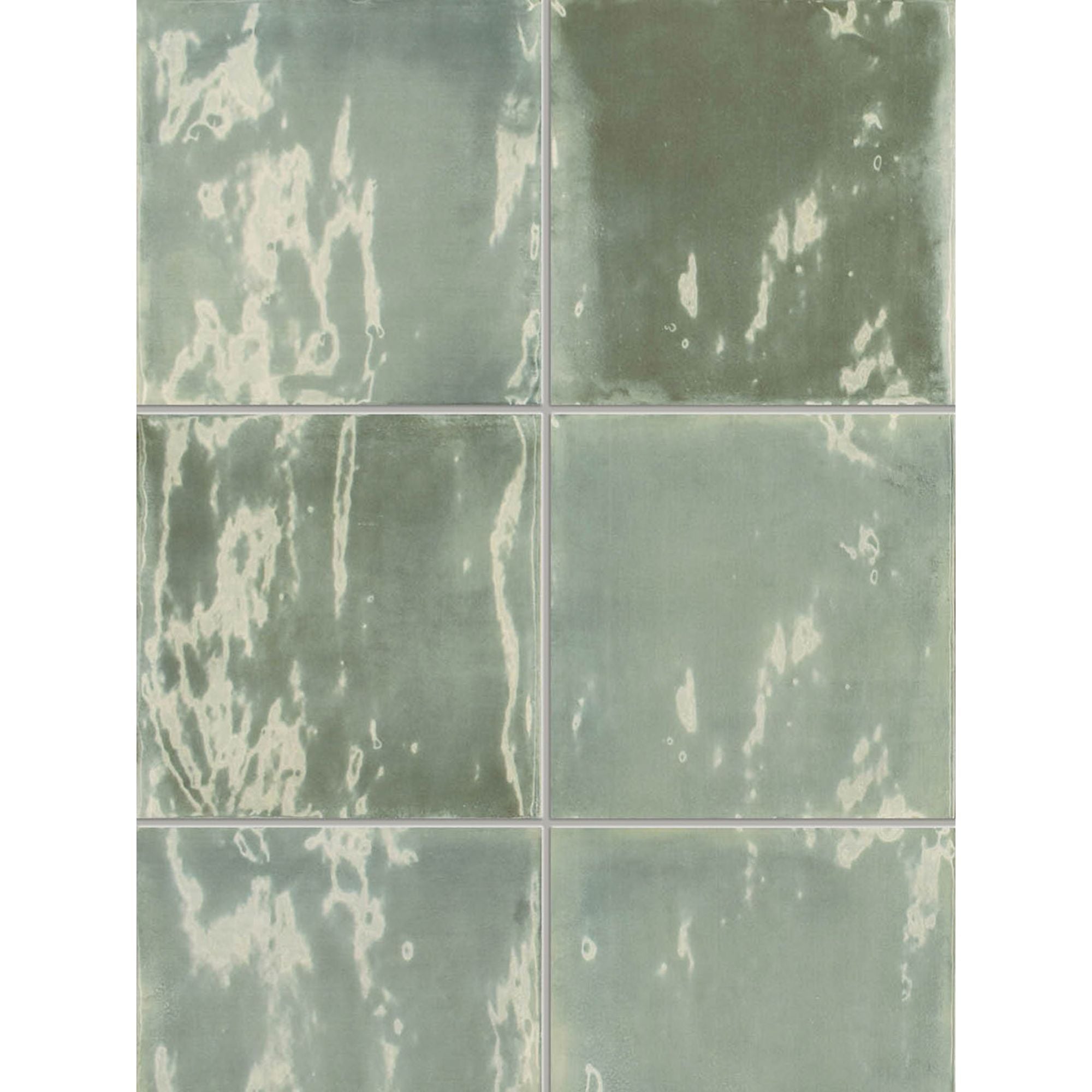 Lush Square Eucalyptus in Wall Tile 12.5x12.5cm Gloss