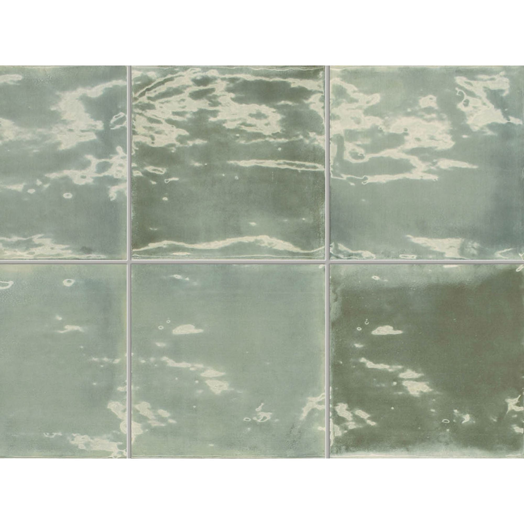 Lush Square Eucalyptus in Wall Tile 12.5x12.5cm Gloss