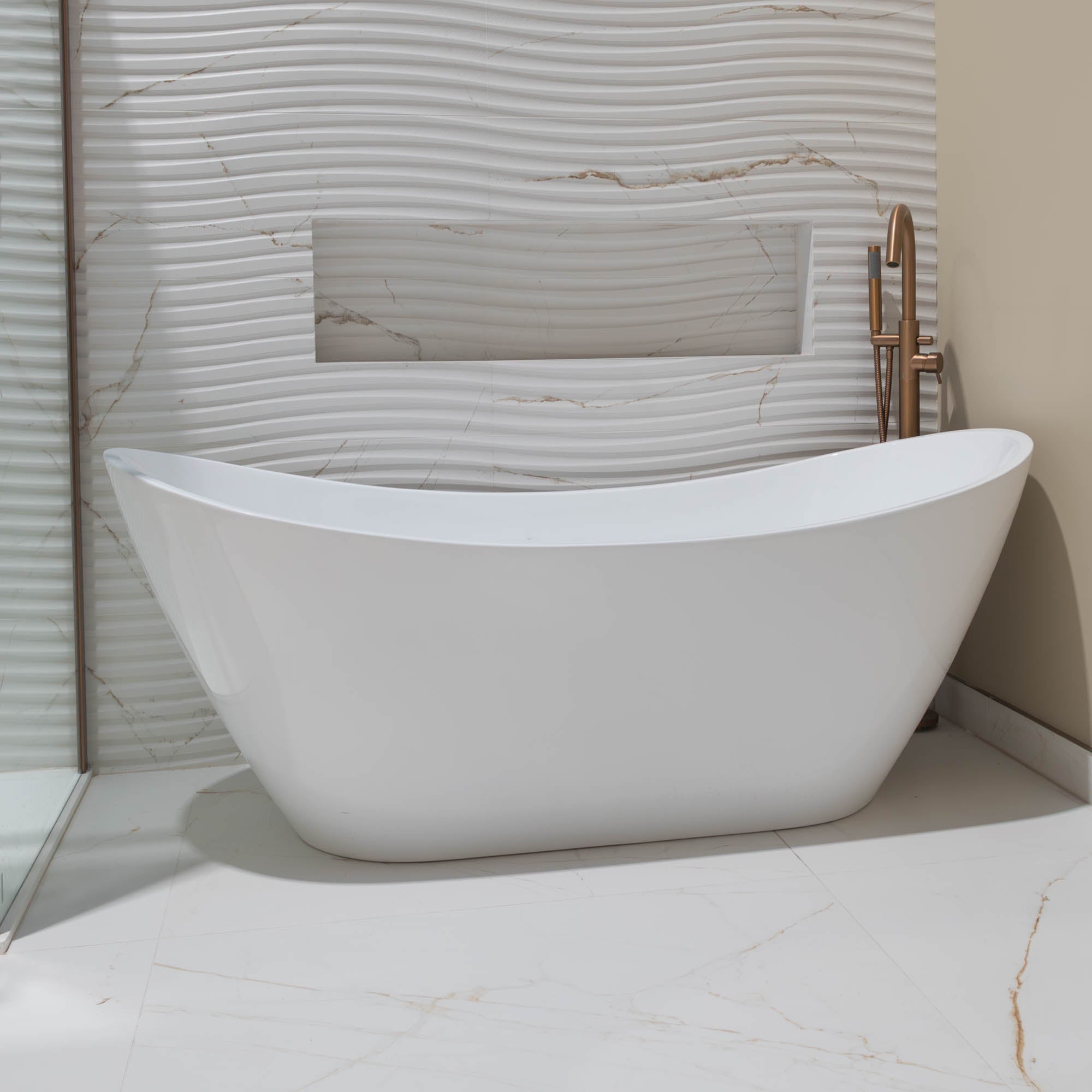 Granlusso Lusso Nova Double Slipper Freestanding Bath Acrylic - Gloss