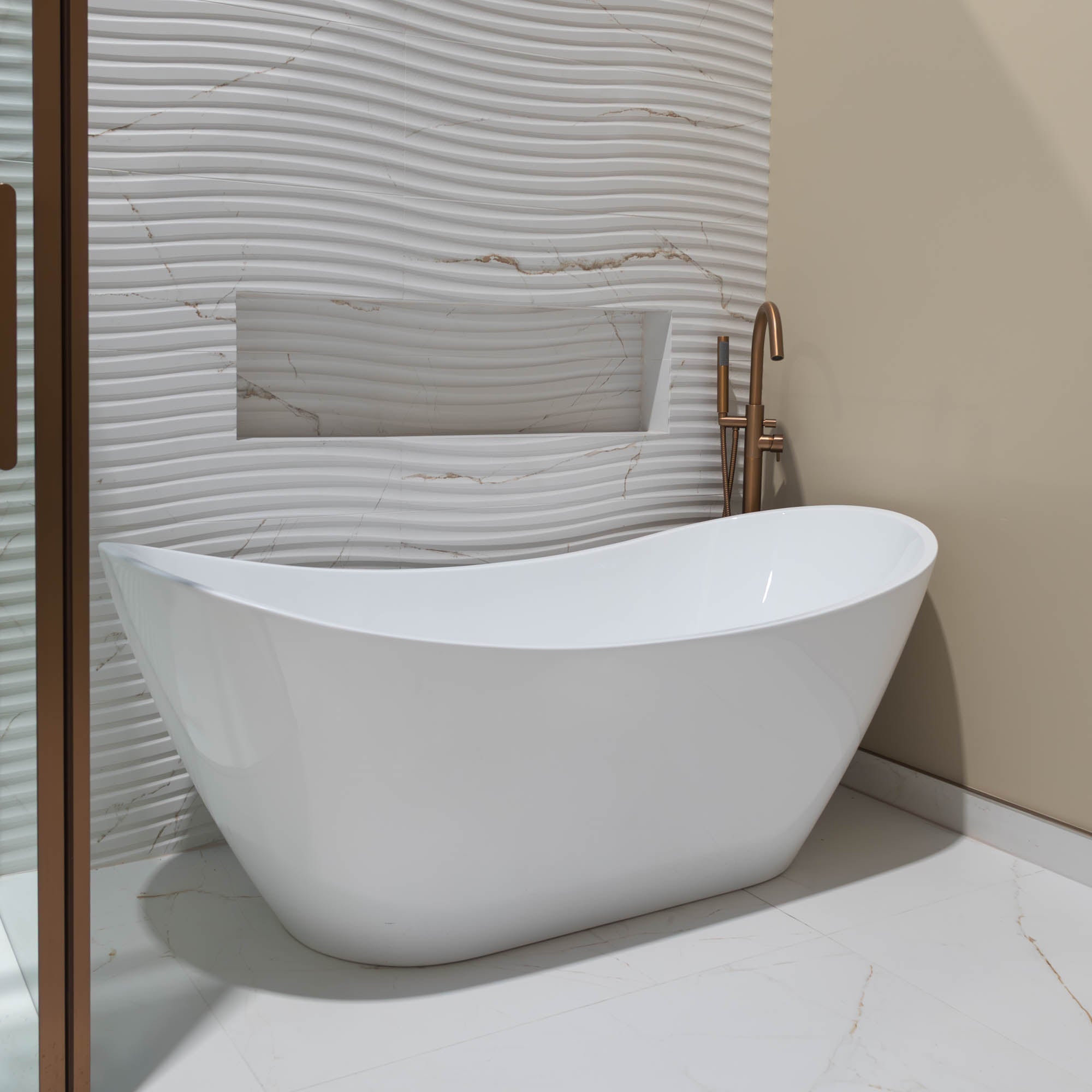 Granlusso Lusso Nova Double Slipper Freestanding Bath Acrylic - Gloss