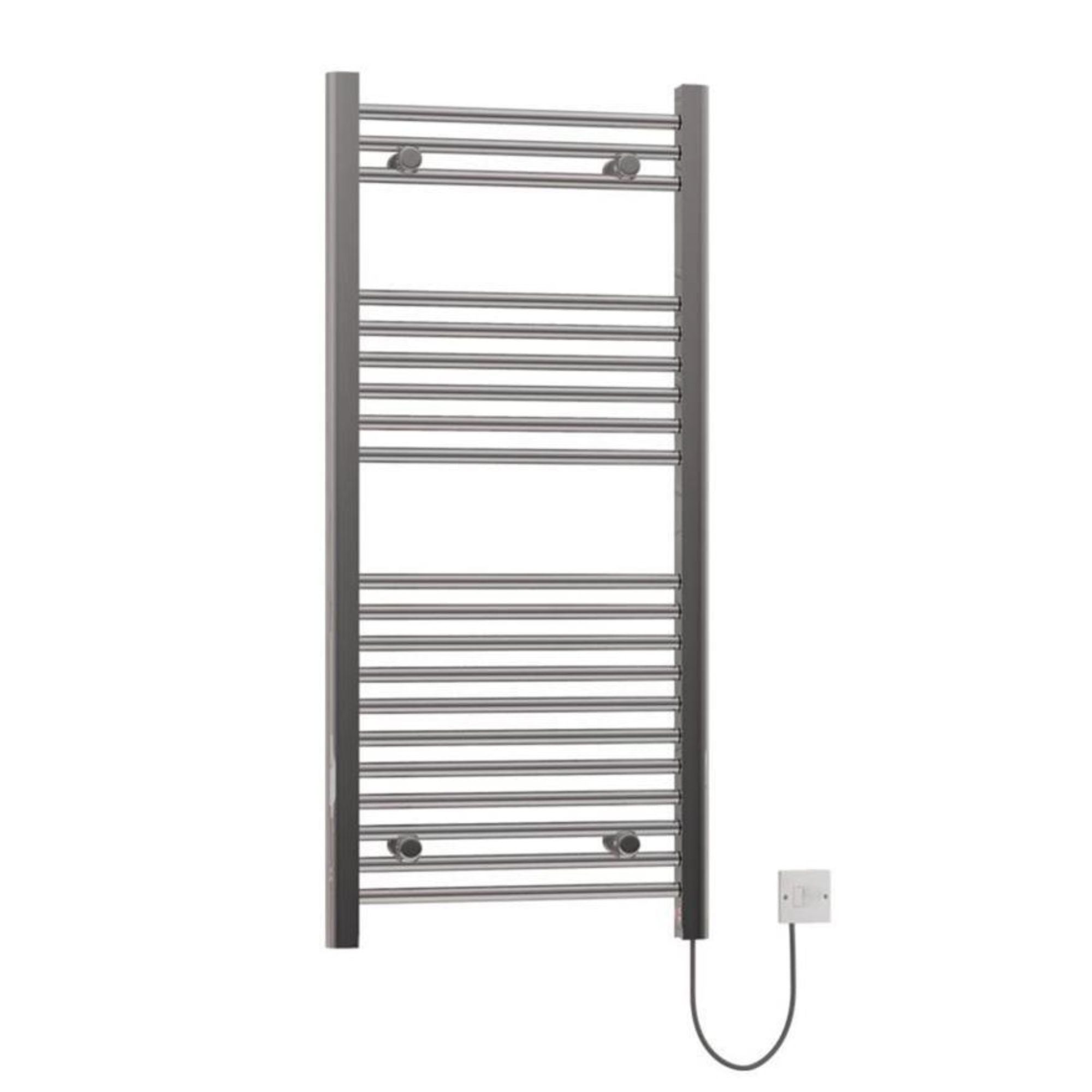 Madrid Dry Element Electric Heated Towel Rail With On & Off Button - Chrome
