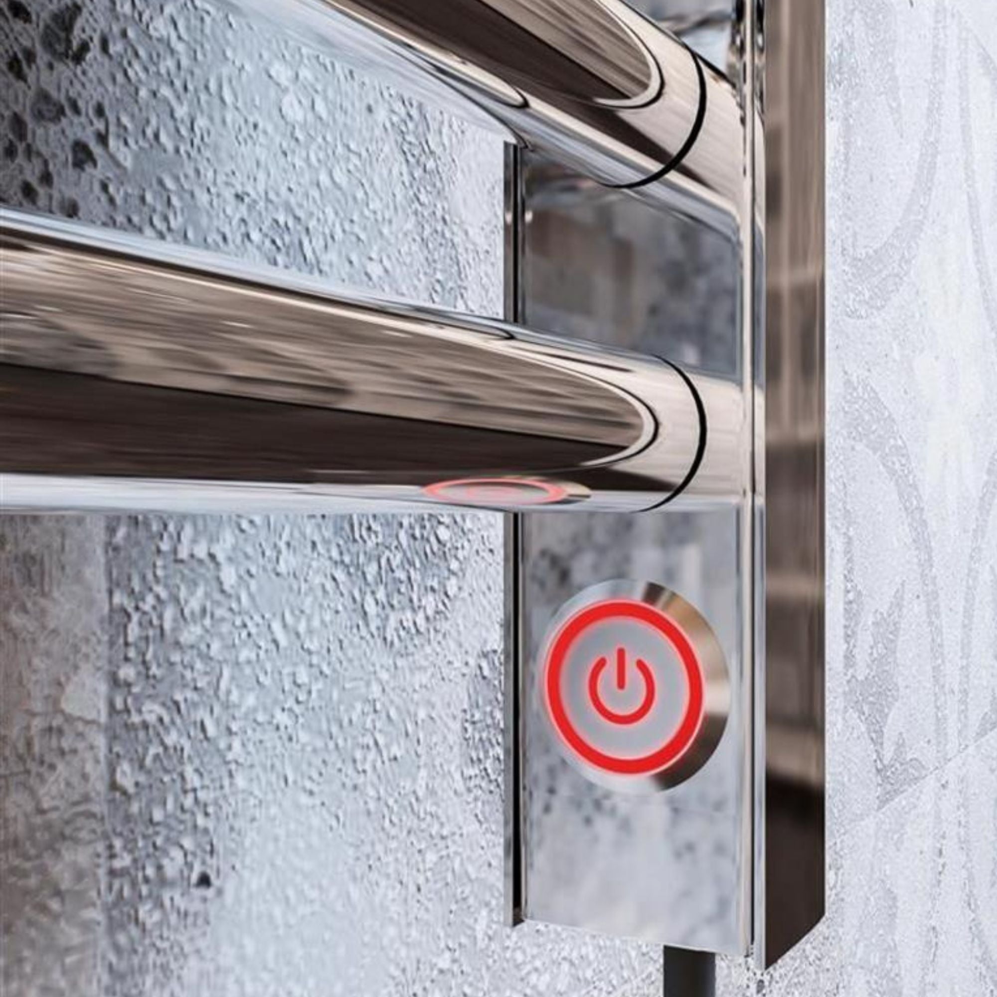 Madrid Dry Element Electric Heated Towel Rail With On & Off Button - Chrome