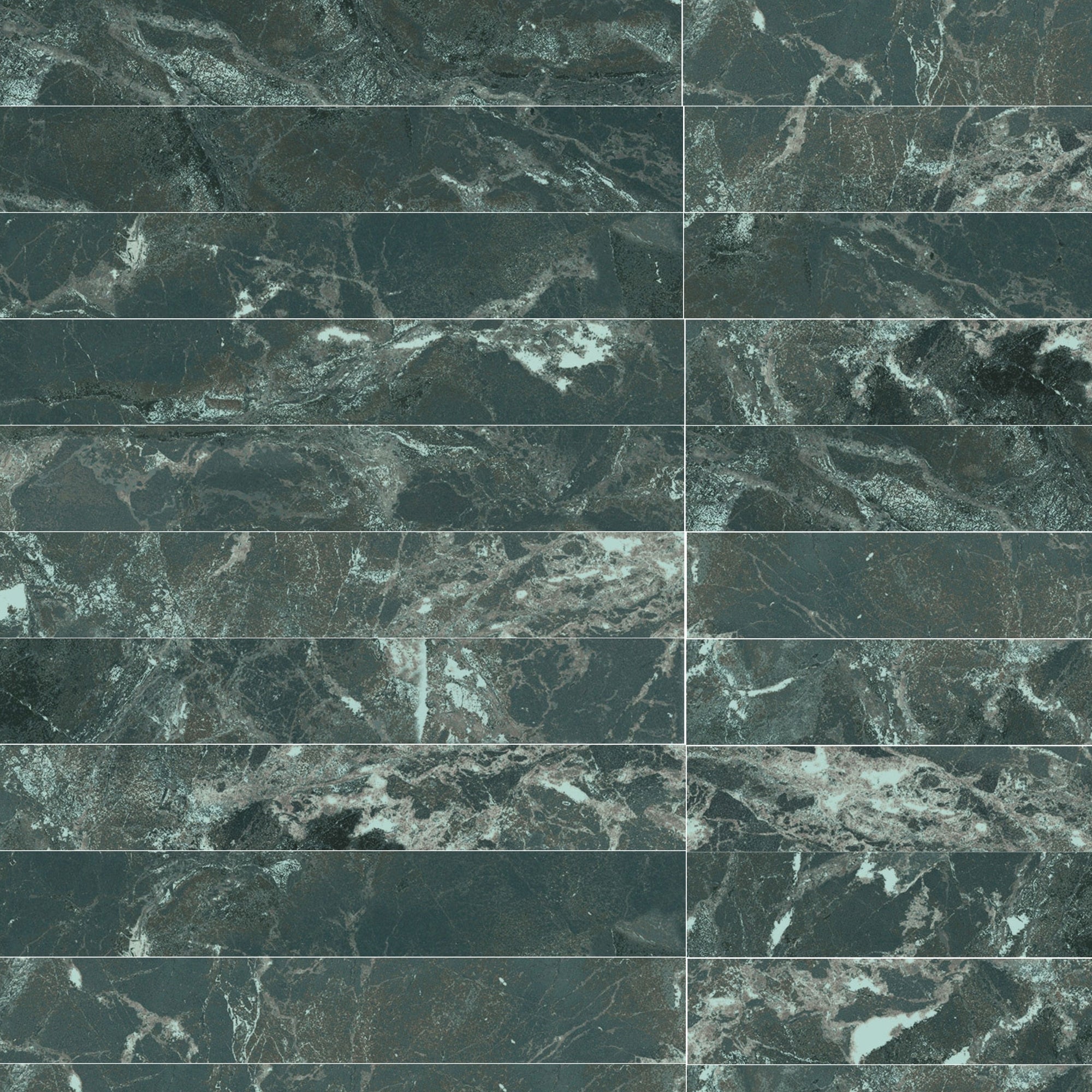 Majestic Verde Alpi Marble Effect Porcelain Tile 10x60cm Satin Matt