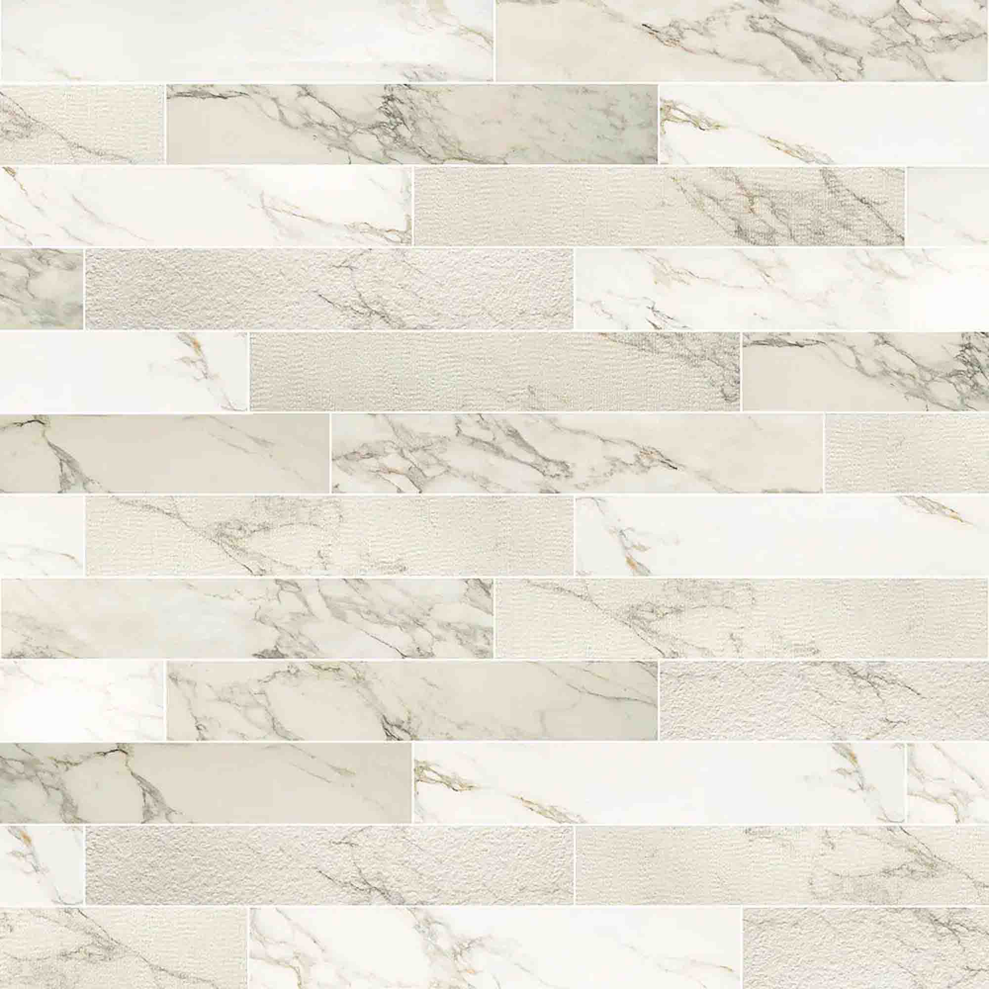 marble experience calacatta gold marble effect porcelain tile 20x120cm listello mix