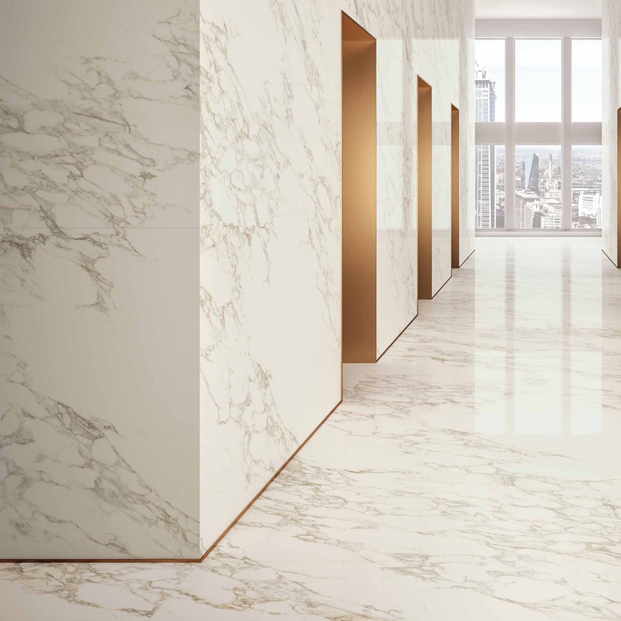 marble experience calacatta gold marble effect porcelain tile 60x120cm