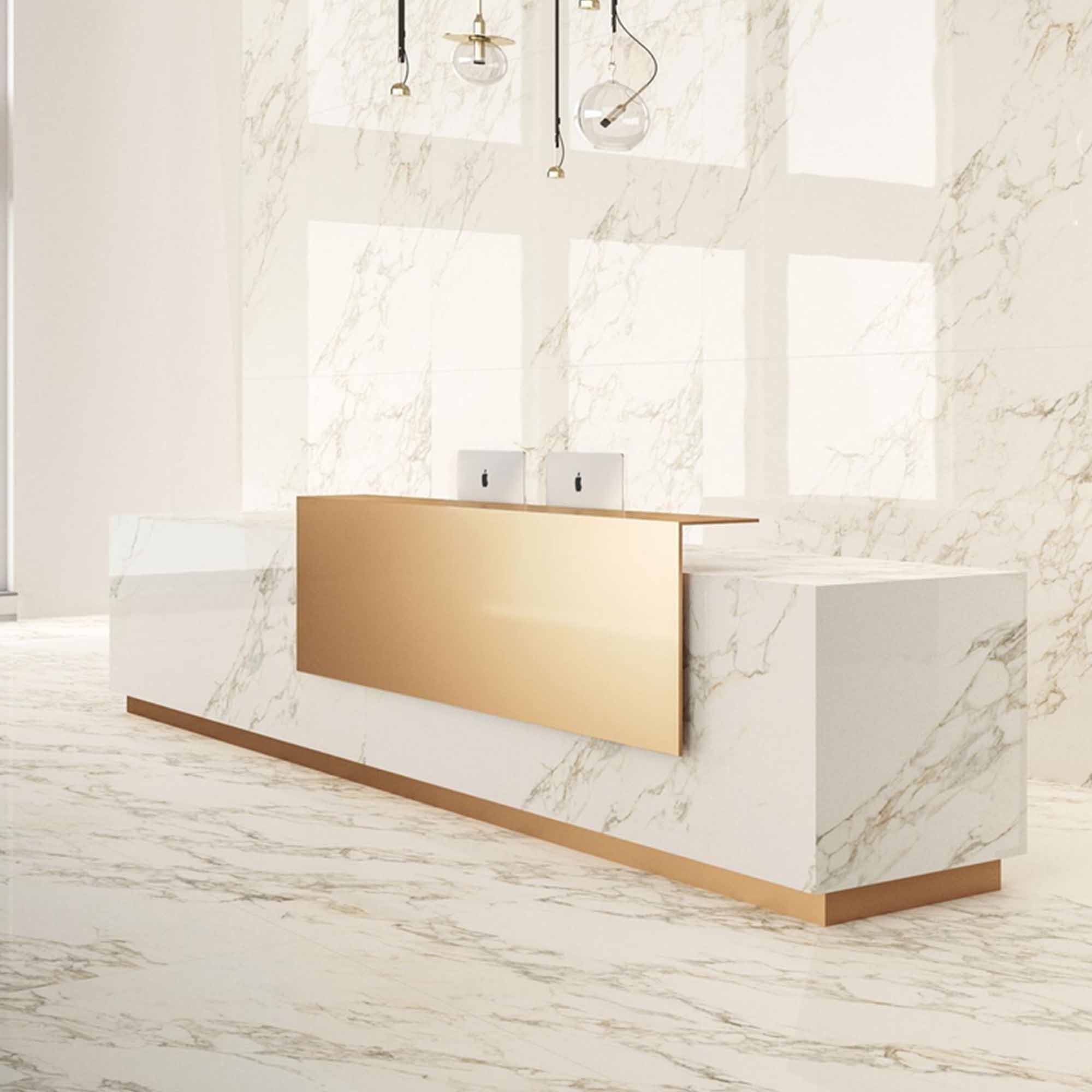 marble experience calacatta gold marble effect porcelain tile 60x120cm
