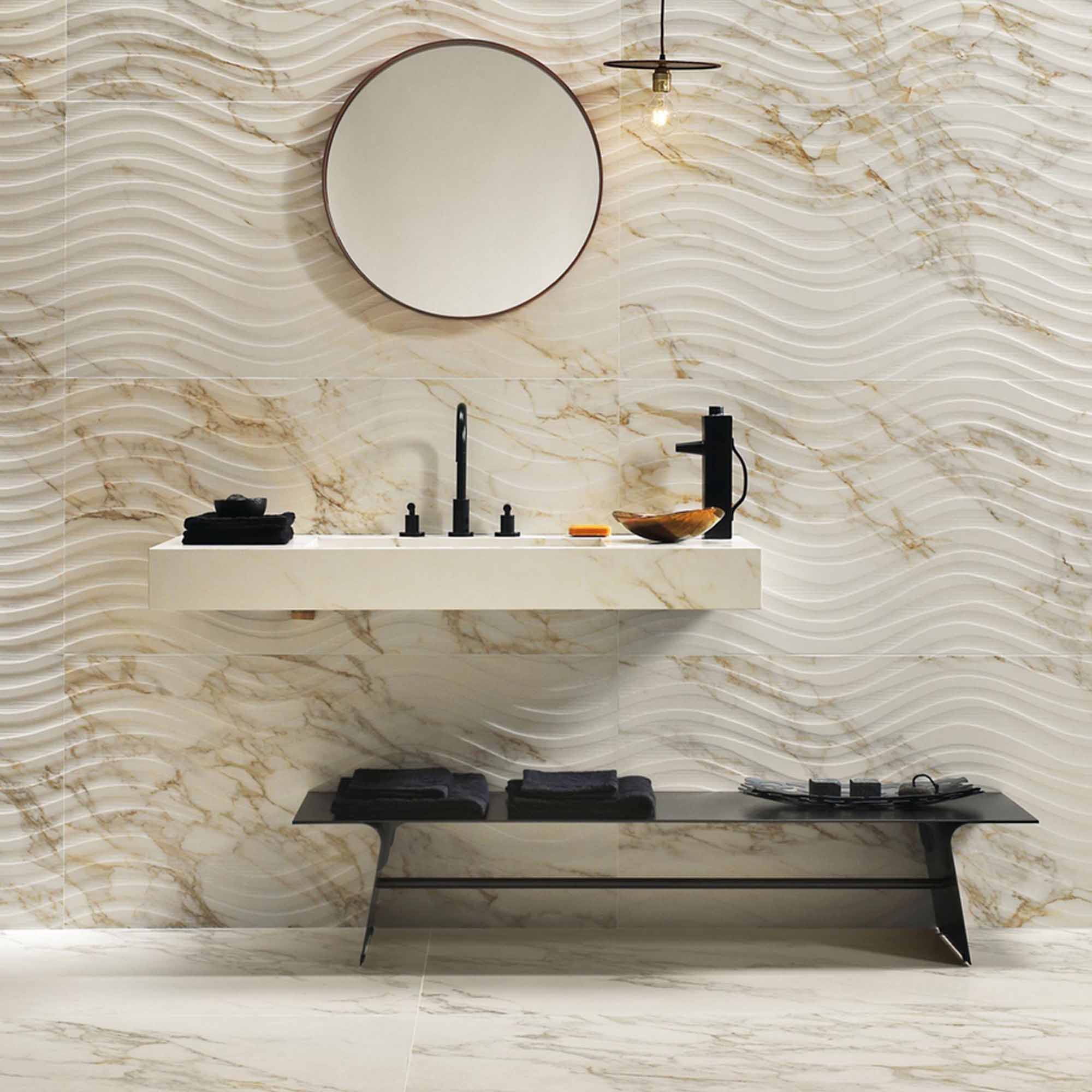 marble experience calacatta gold marble effect porcelain tile 60x120cm onda
