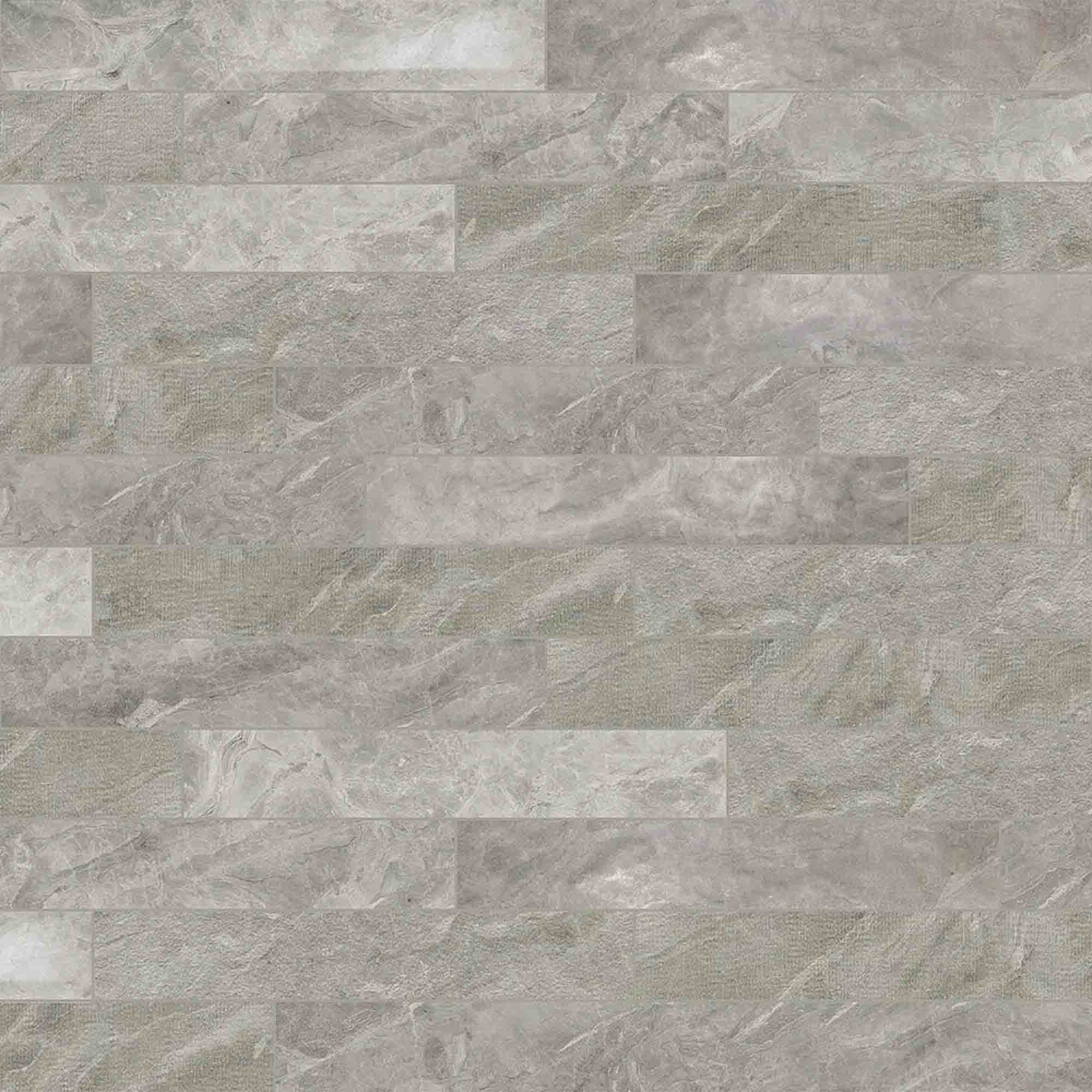 marble experience orobico grey marble effect porcelain tile 20x120cm listello mix